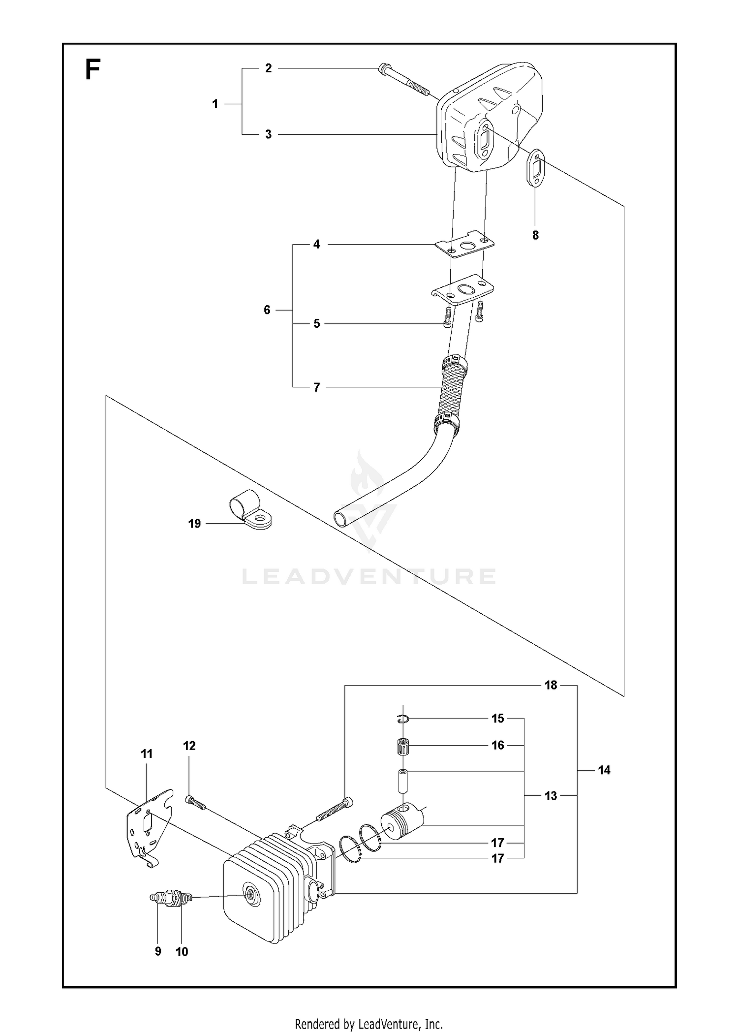 CYLINDER, PISTON & MUFFLER