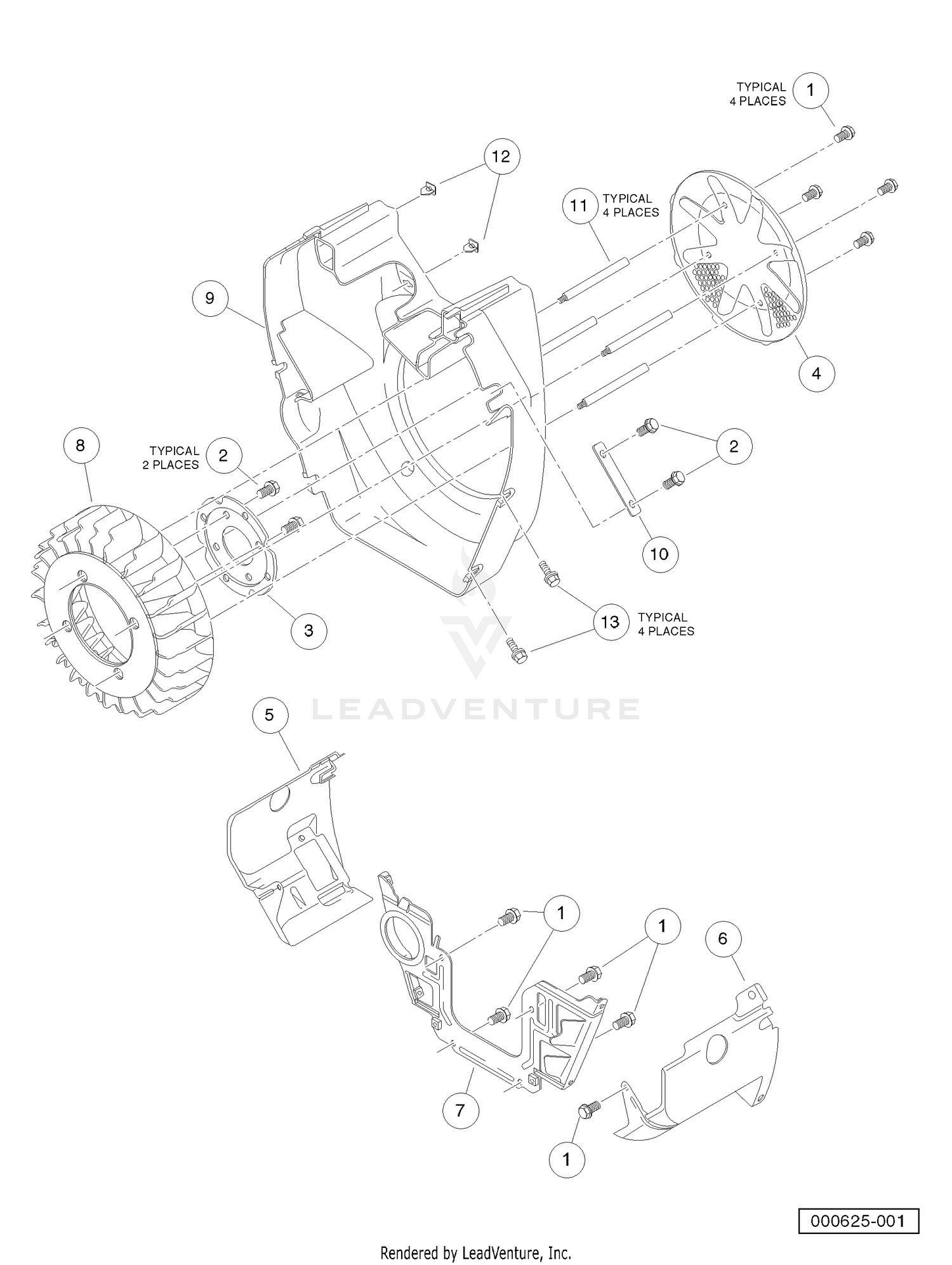 Shrouds and Brackets (Kawasaki FH680D Gasoline Engine)