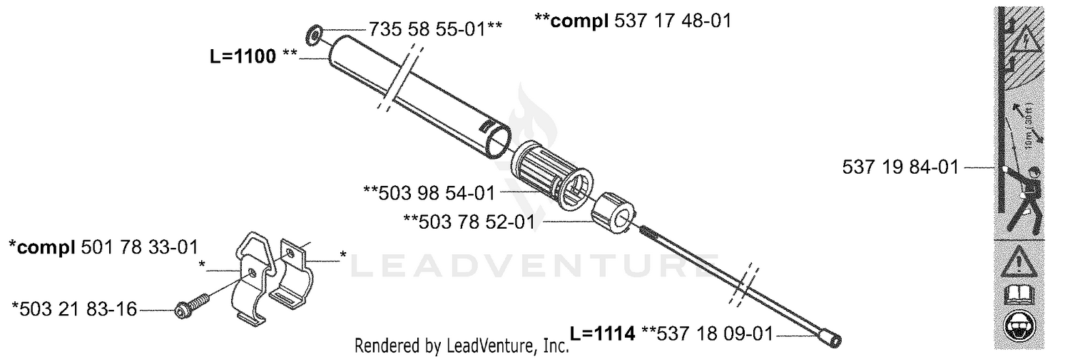 Shaft / Tube - 43" Saw Attachment