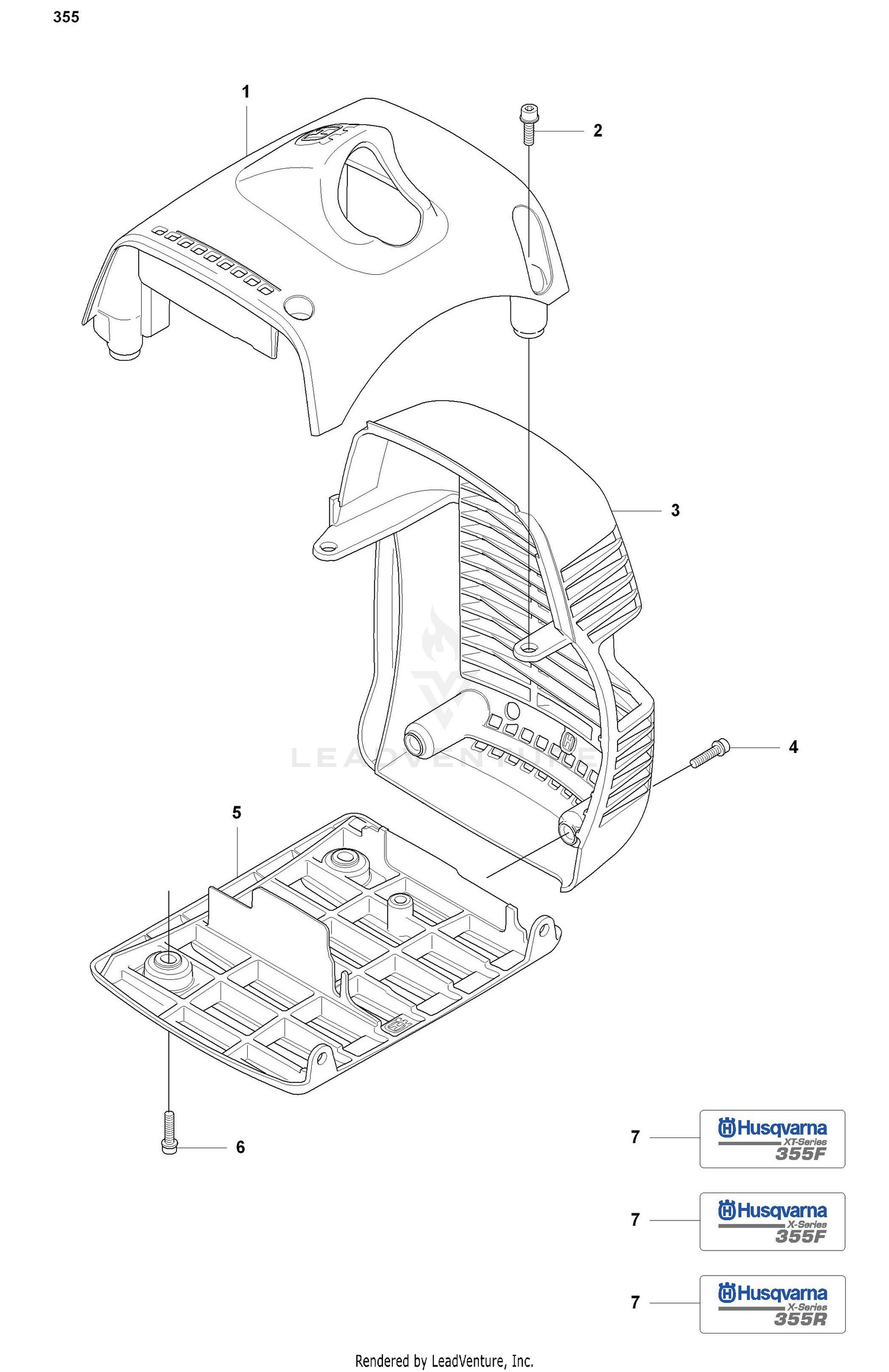 Top Cover/Muffler Guard 355