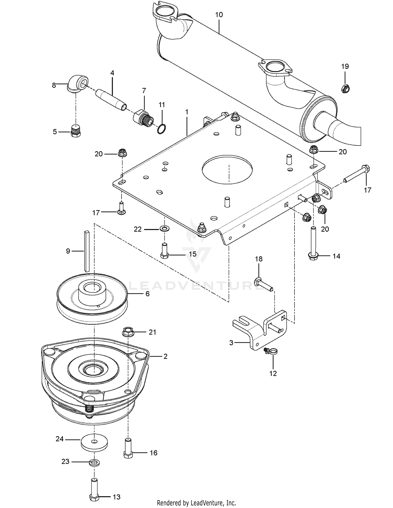 ENGINE MOUNTING, GUARDS & MUFFLER