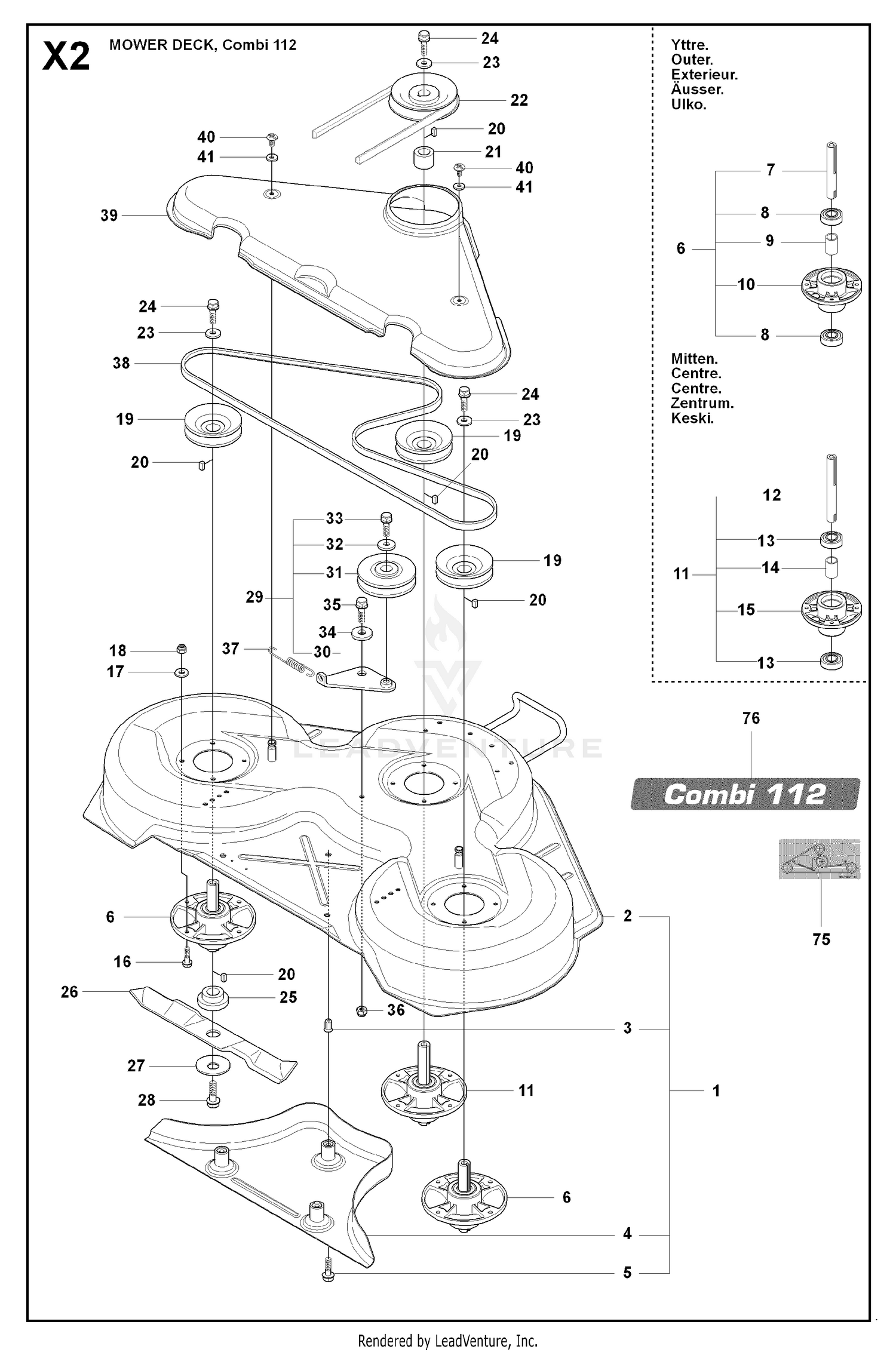 44"/112CM CUTTING DECK