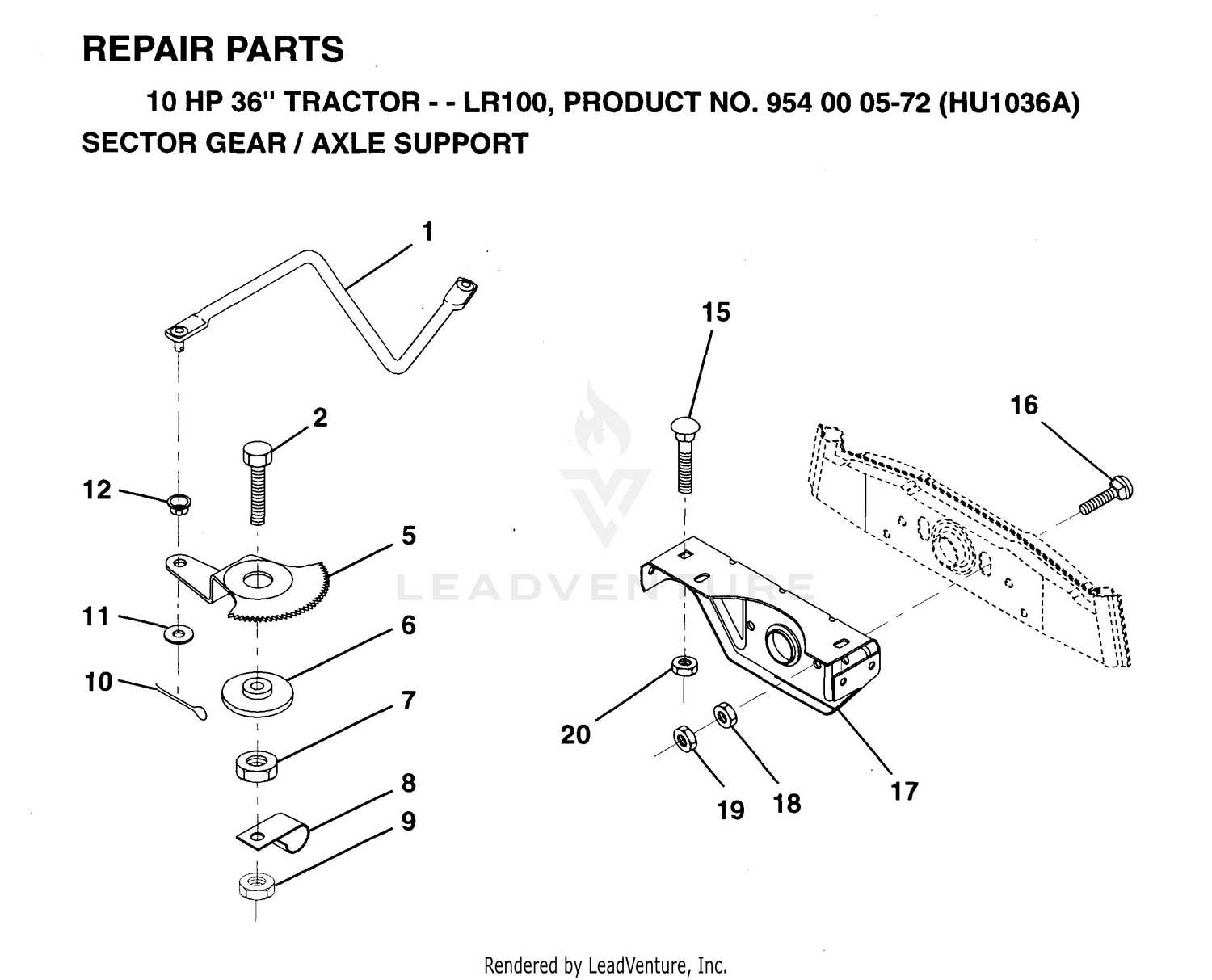 SECTOR GEAR / AXLE SUPPORT