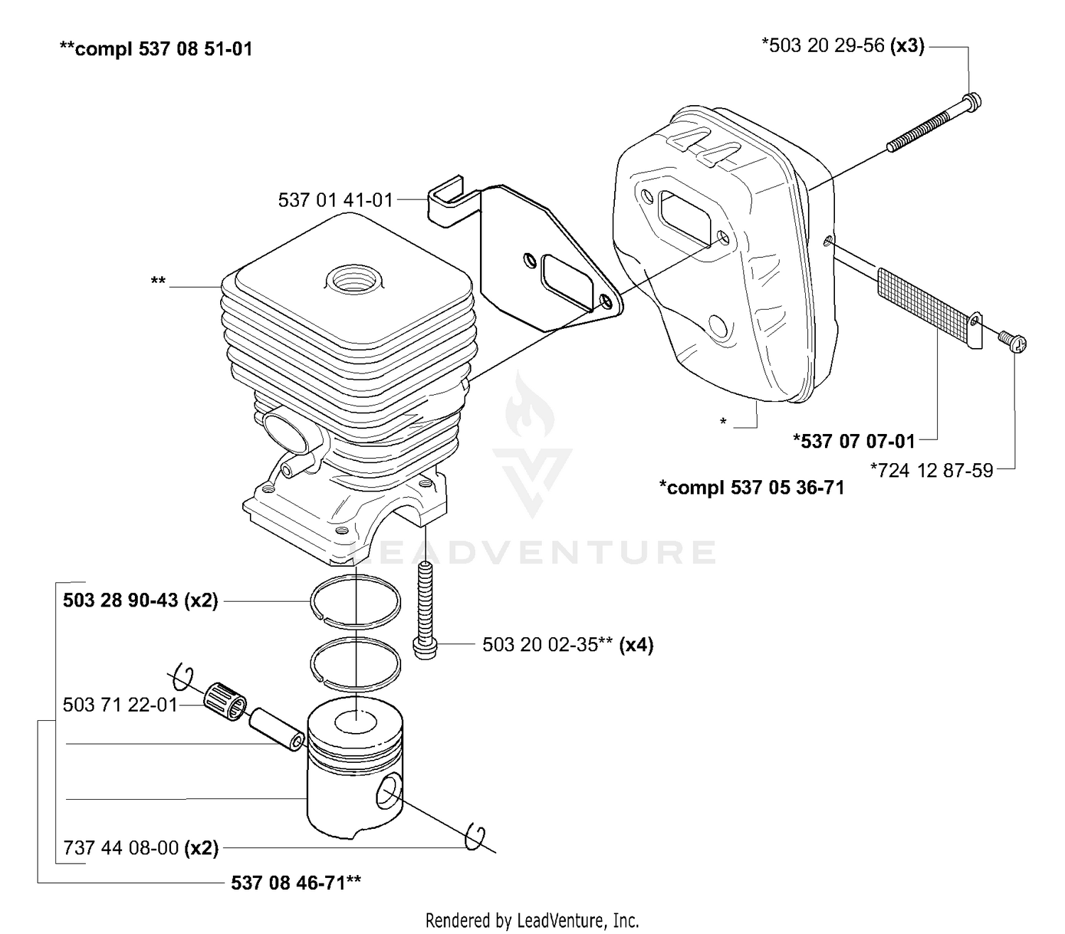 Piston/Cylinder/Muffler