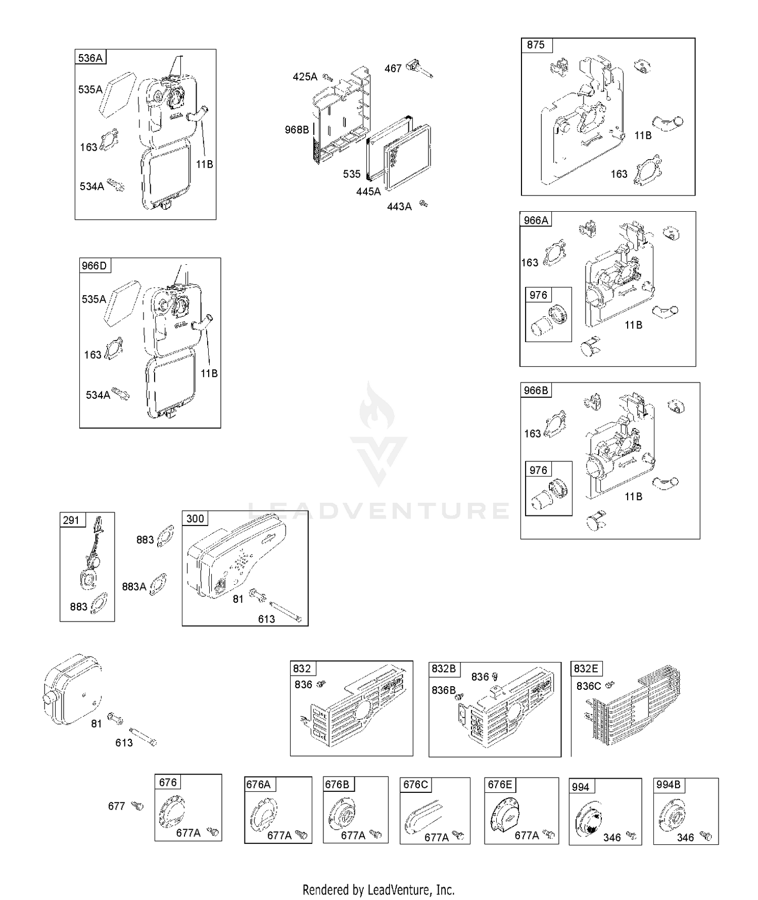 AIR CLEANER, EXHAUST SYSTEM, GOVERNOR SPRING