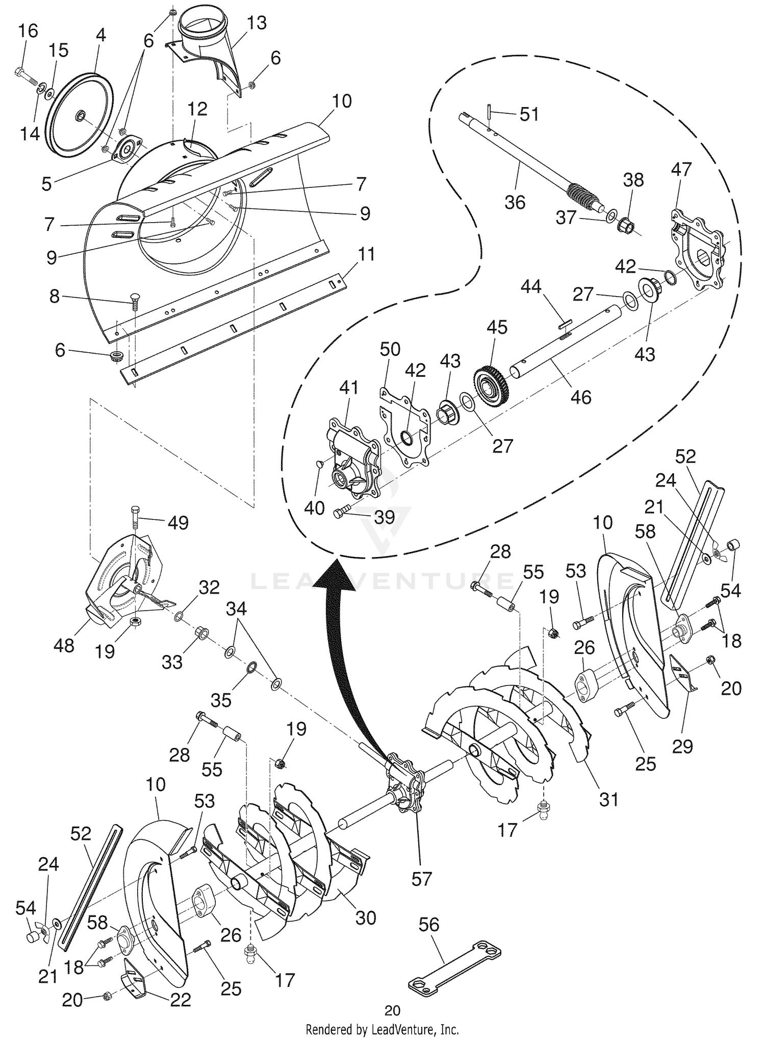 Repair Parts and Augar Housing / Impeller Assm