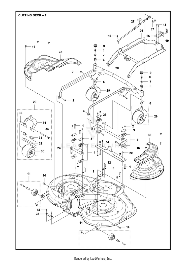 Husqvarna CUTTING DECK, C 103, Rider Collection - C 103 (967 62 89-01 ...