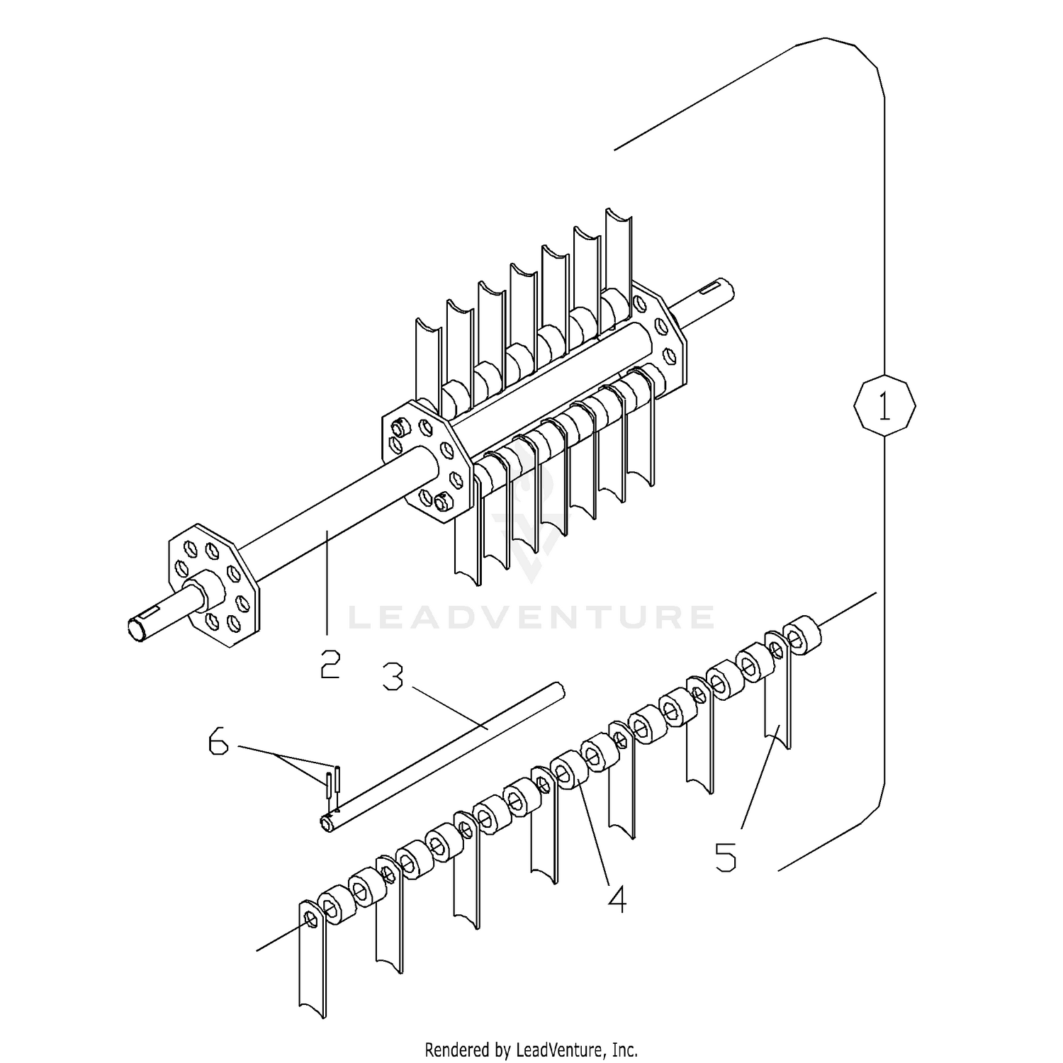 Dethatcher Shaft Assembly