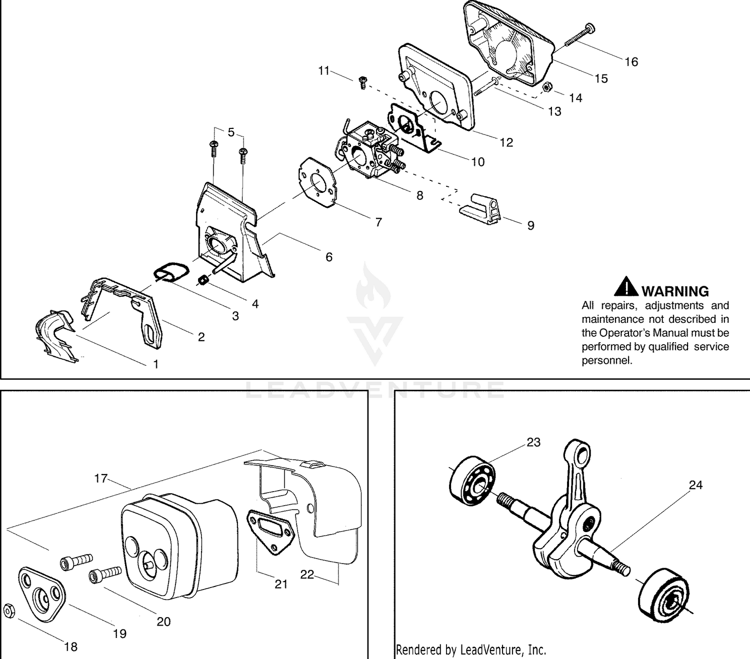 Intake and Muffler and Crankshaft