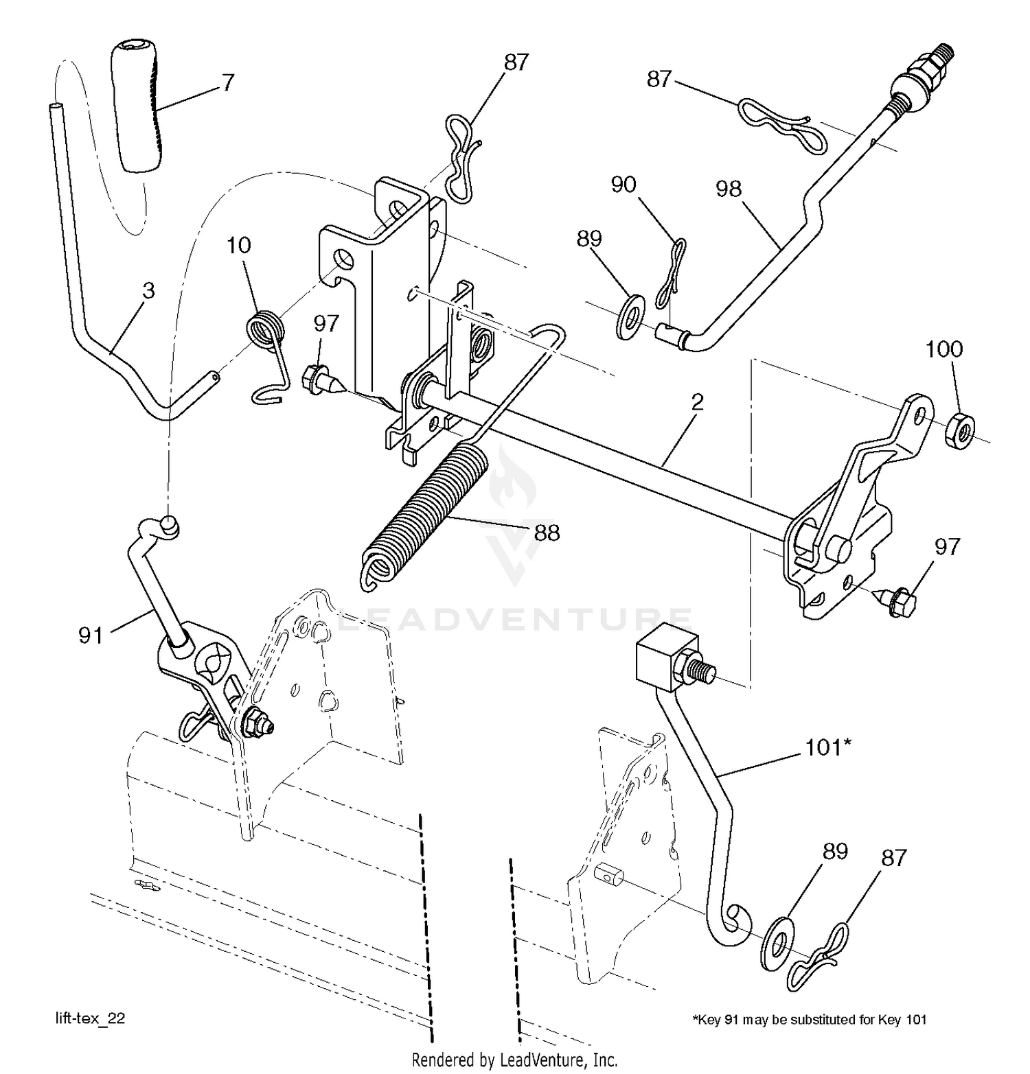 MOWER LIFT LEVER