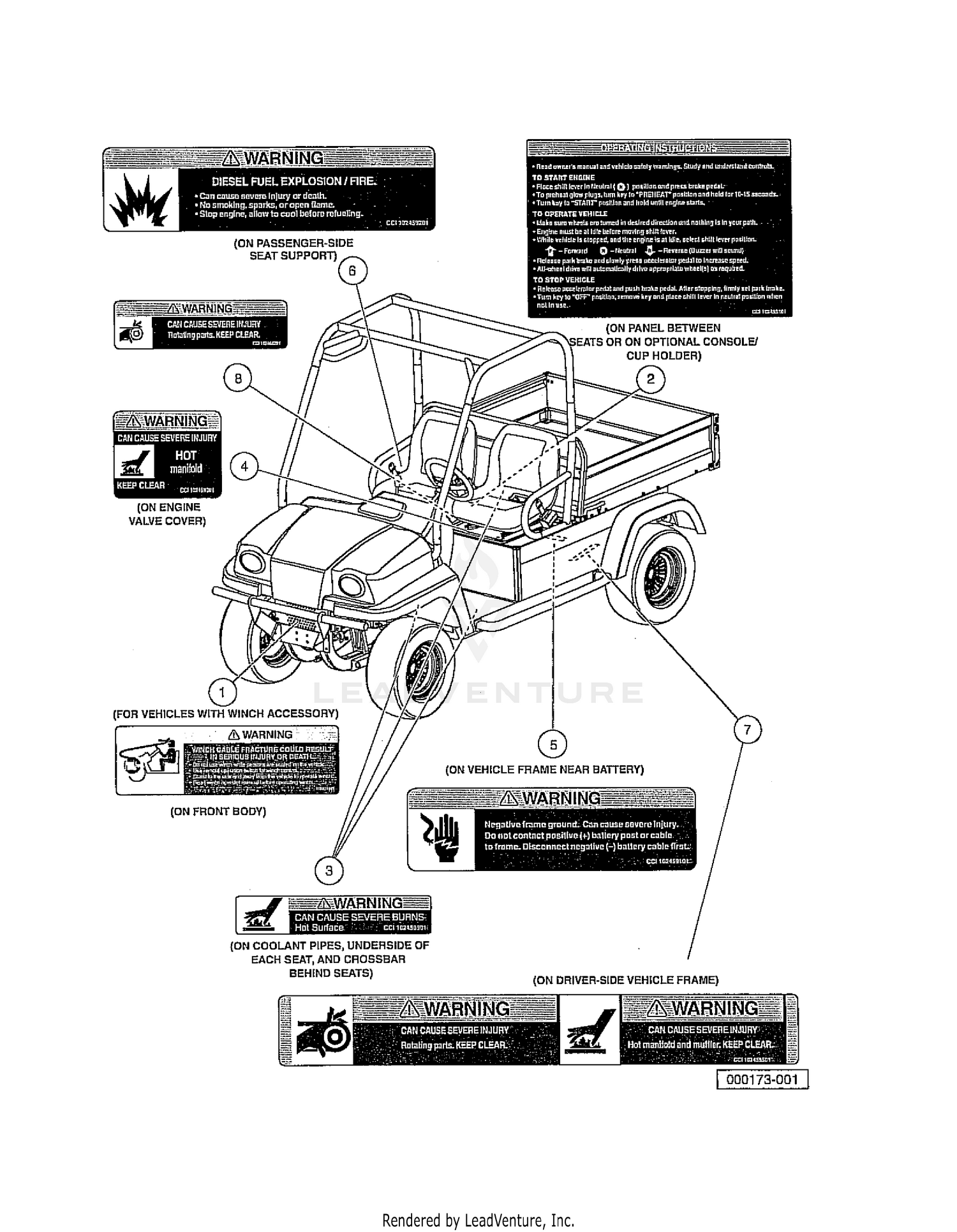 SAFETY DECALS, DIESEL VEHICLES, CONTINUED