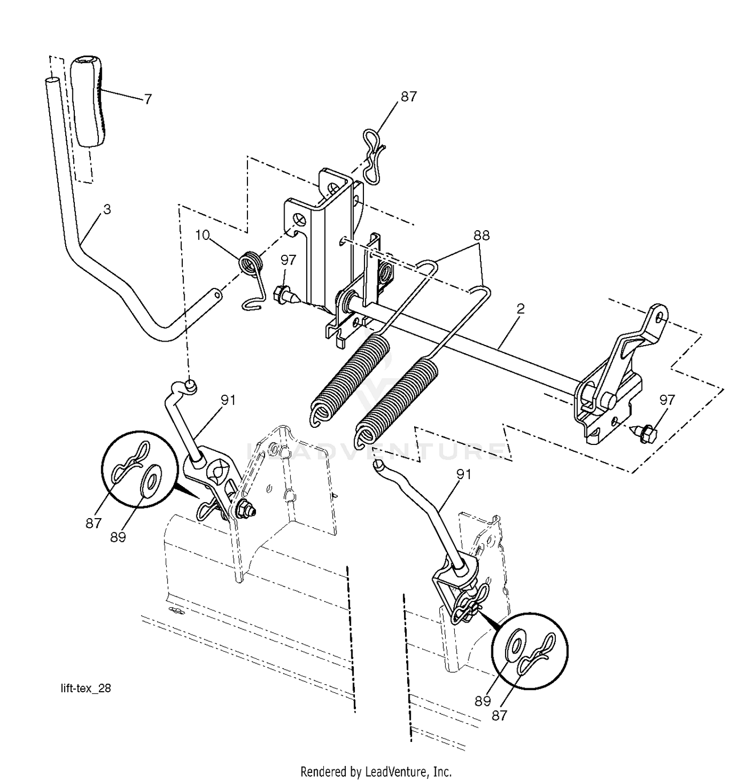 MOWER LIFT LEVER