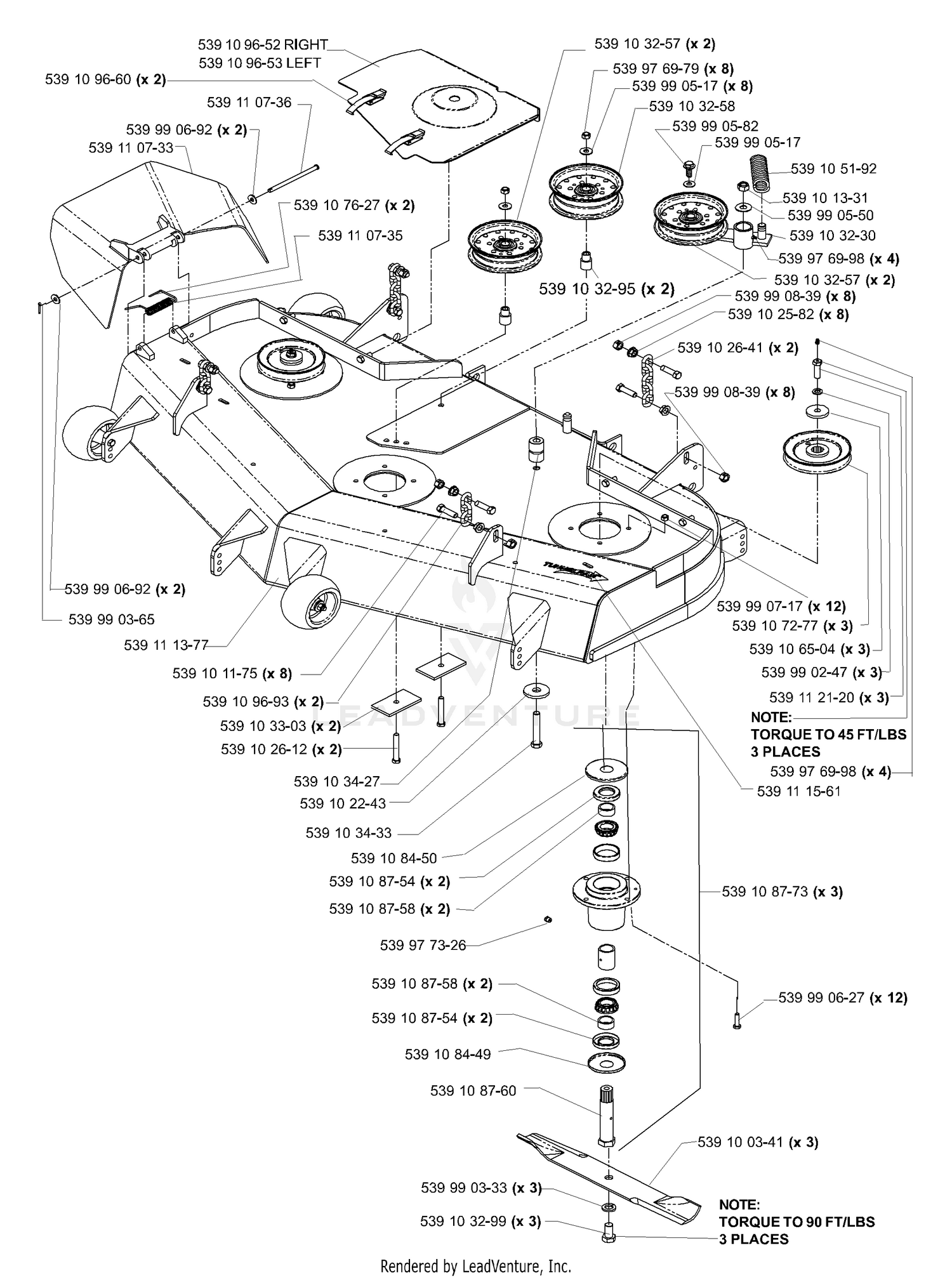 Front Deck Assembly 52" (Part 1)