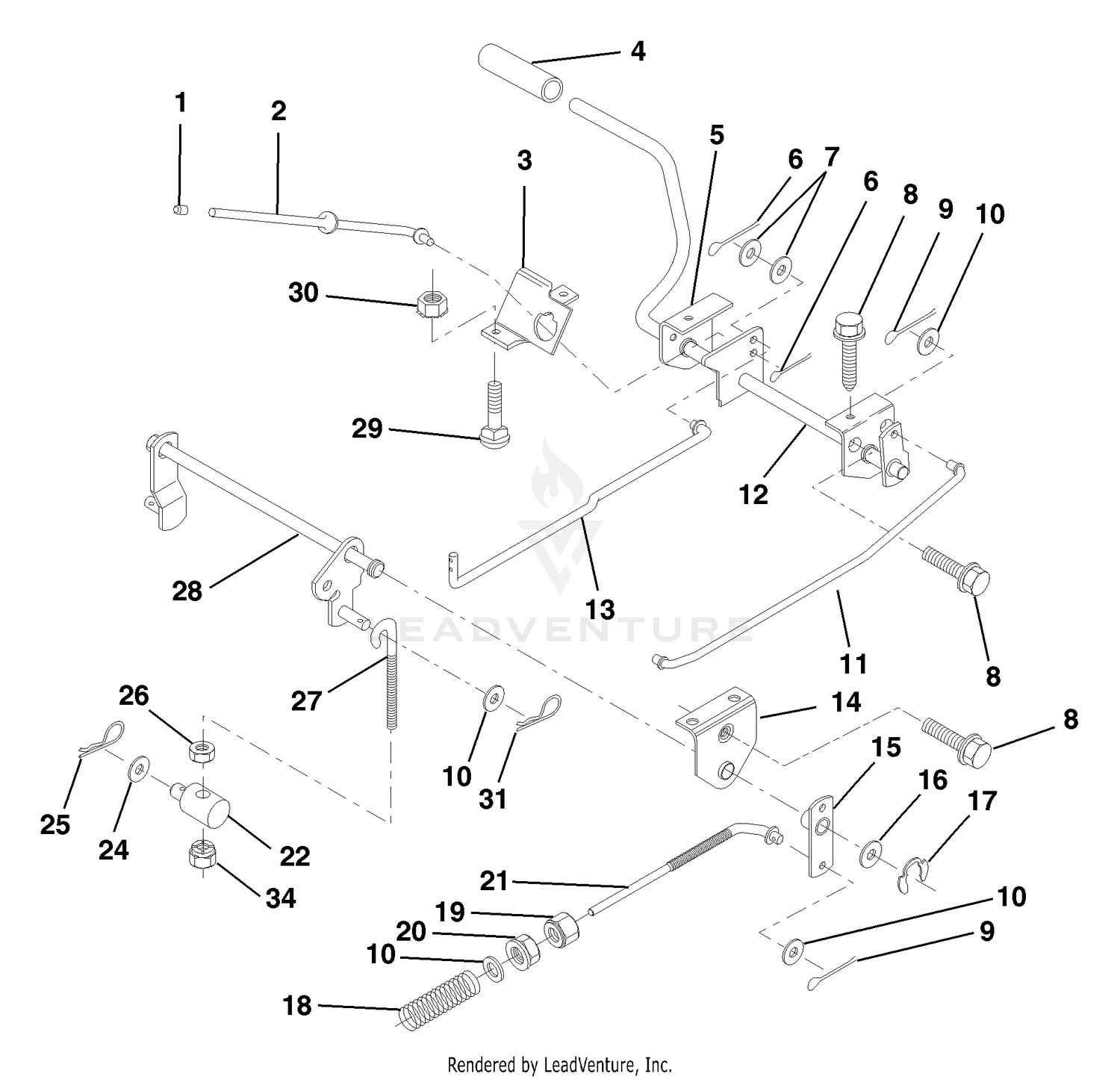 Brake/Rear Mower Lift Assembly