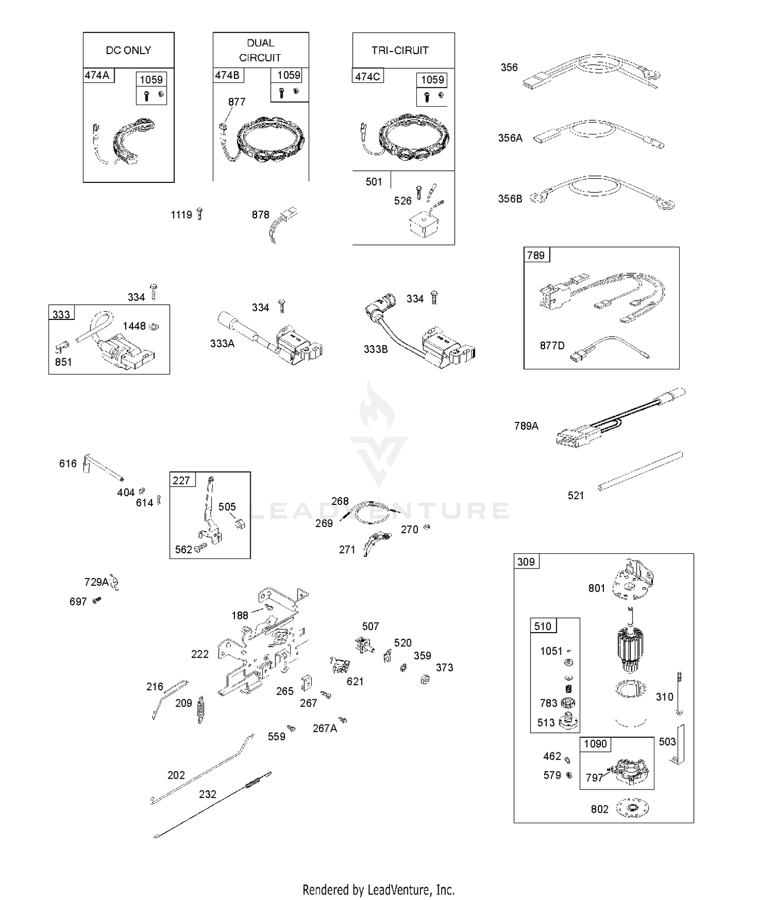 ALTERNATOR, CONTROLS, GOVERNOR SPRING, IGNITION 4