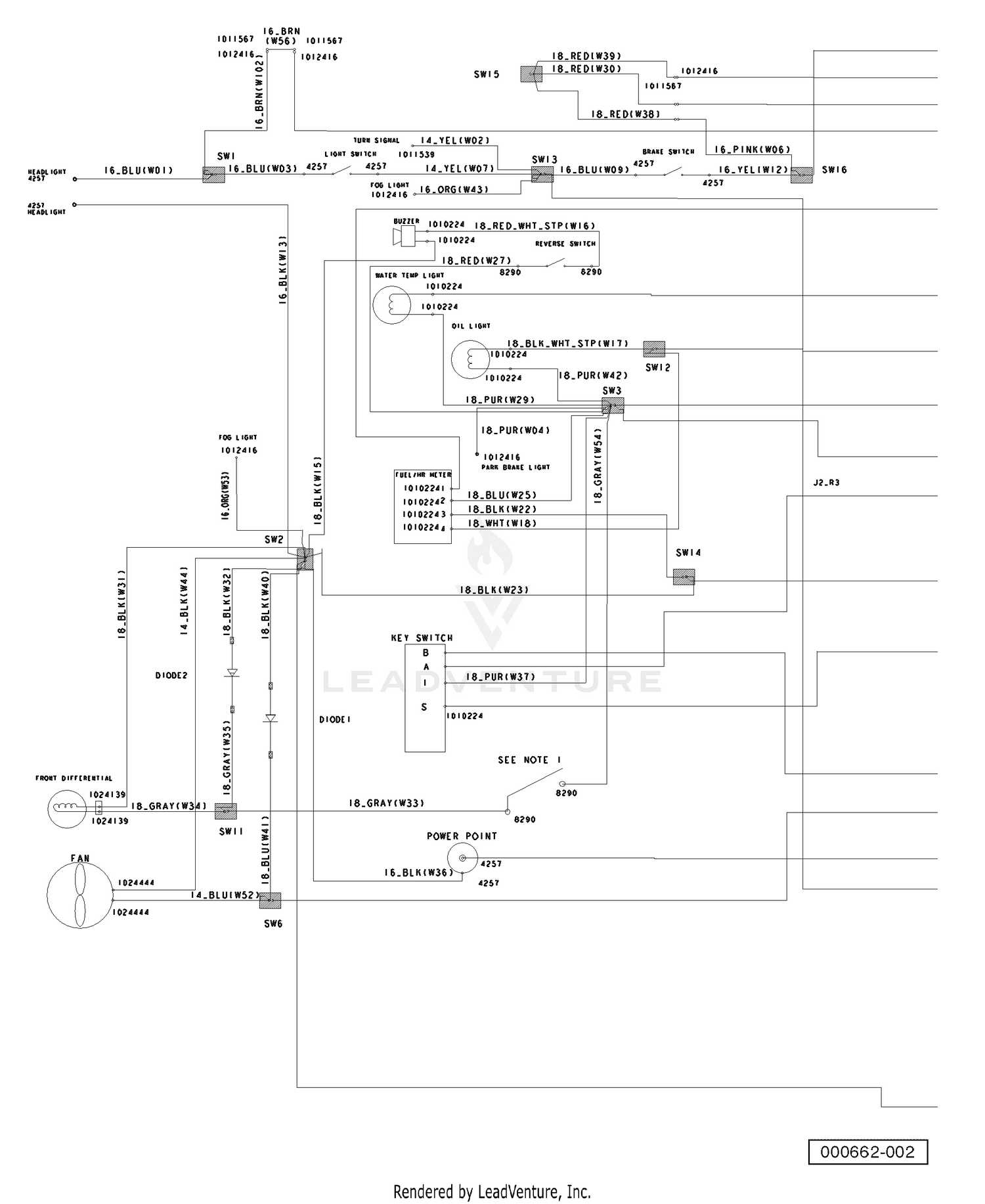 Wiring - Diesel Vehicle, Single Piece (Part A)