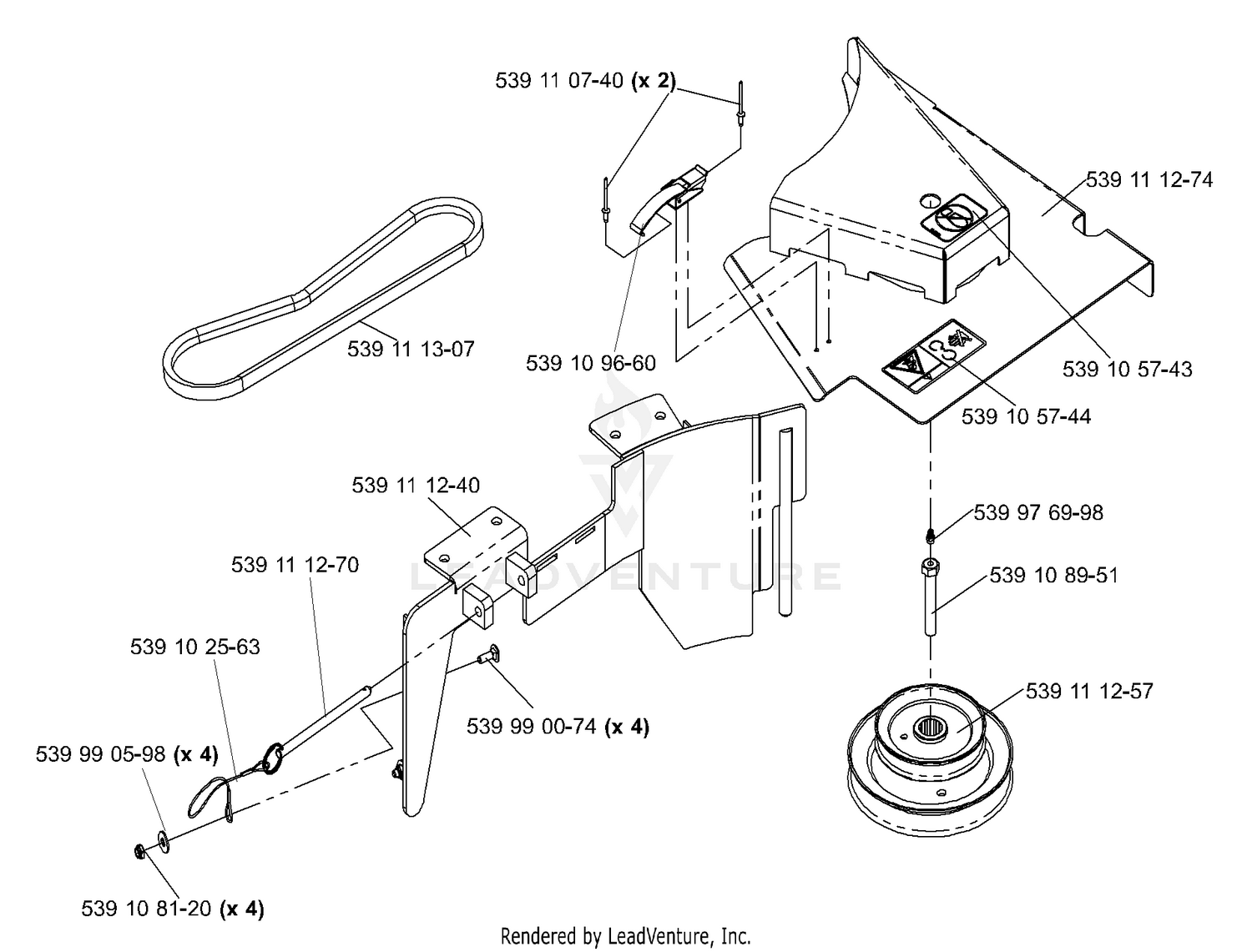 Accessory Drive Kit 61" Deck (P/N 539111278)