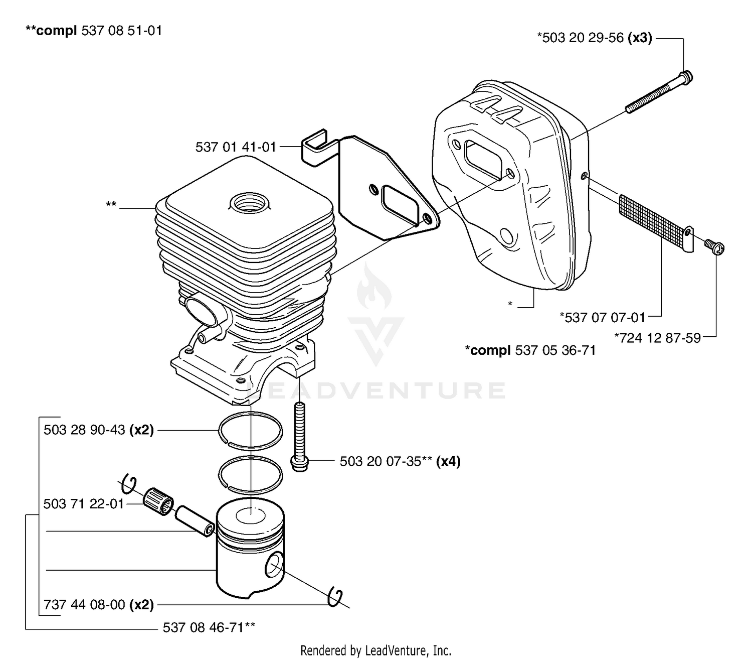 Piston / Cylinder / Muffler
