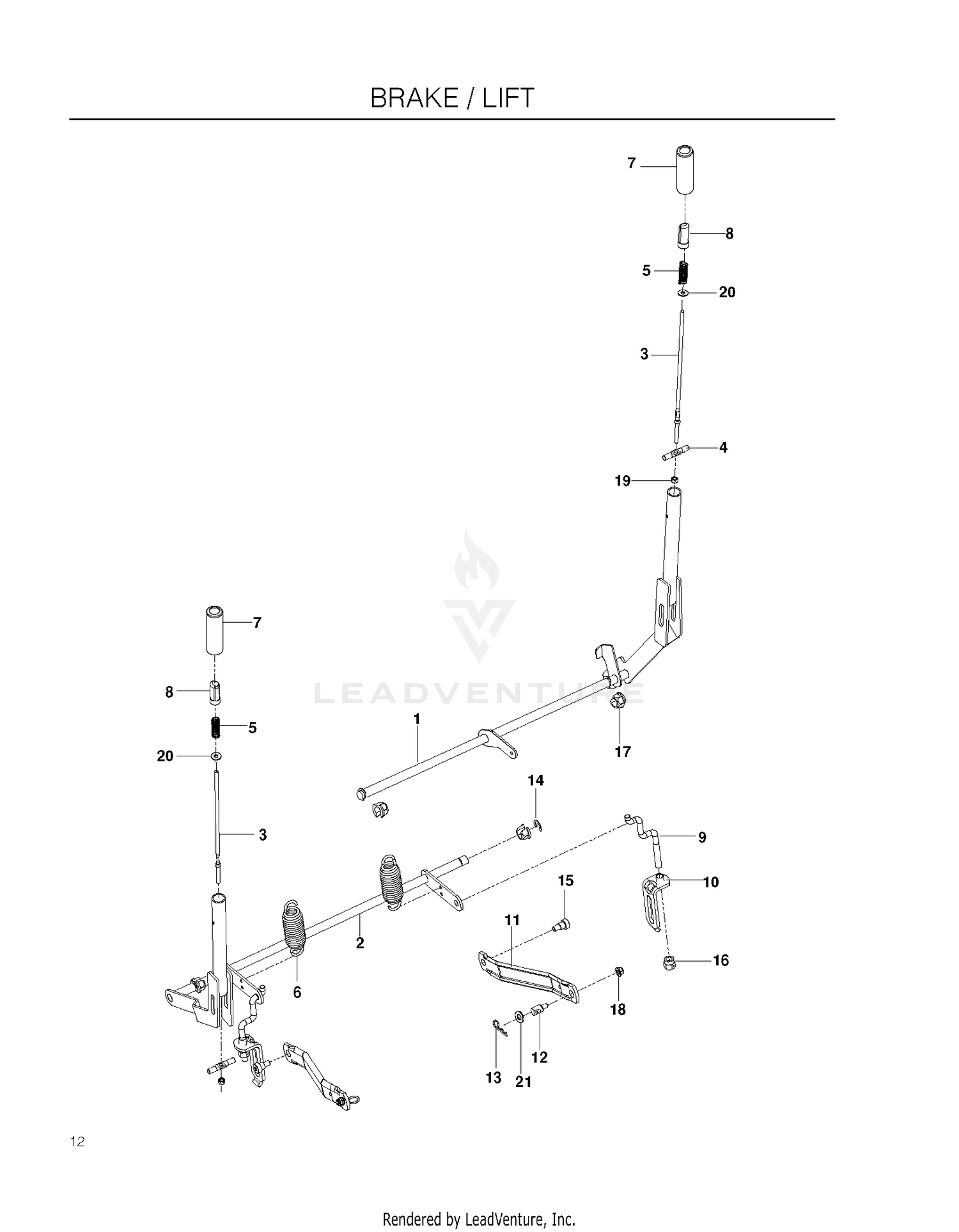 BRAKE / REAR MOWER LIFT