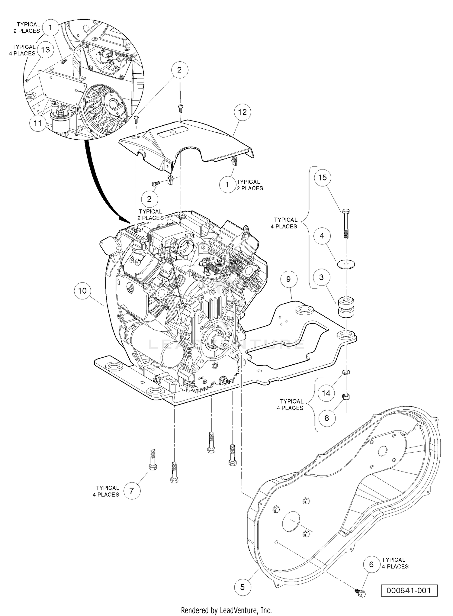 Kawasaki FH680D Gasoline Engine Mounting