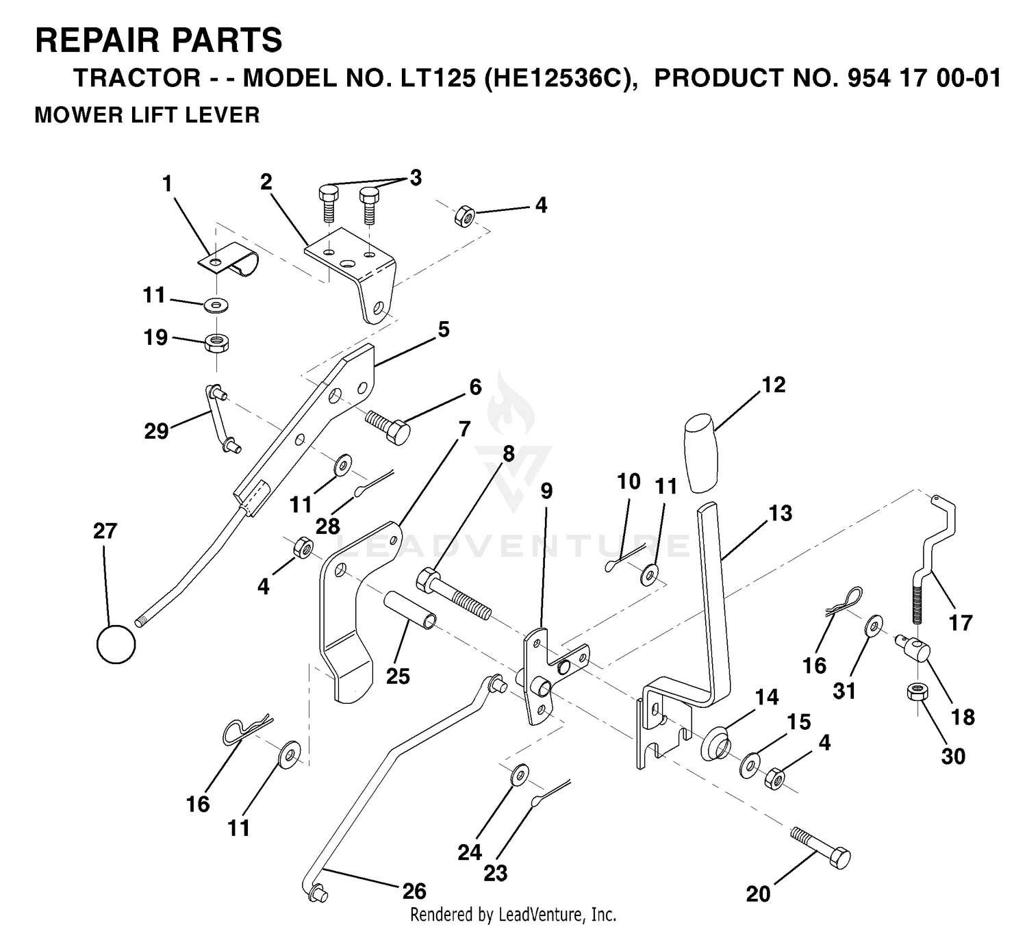 MOWER LIFT LEVER