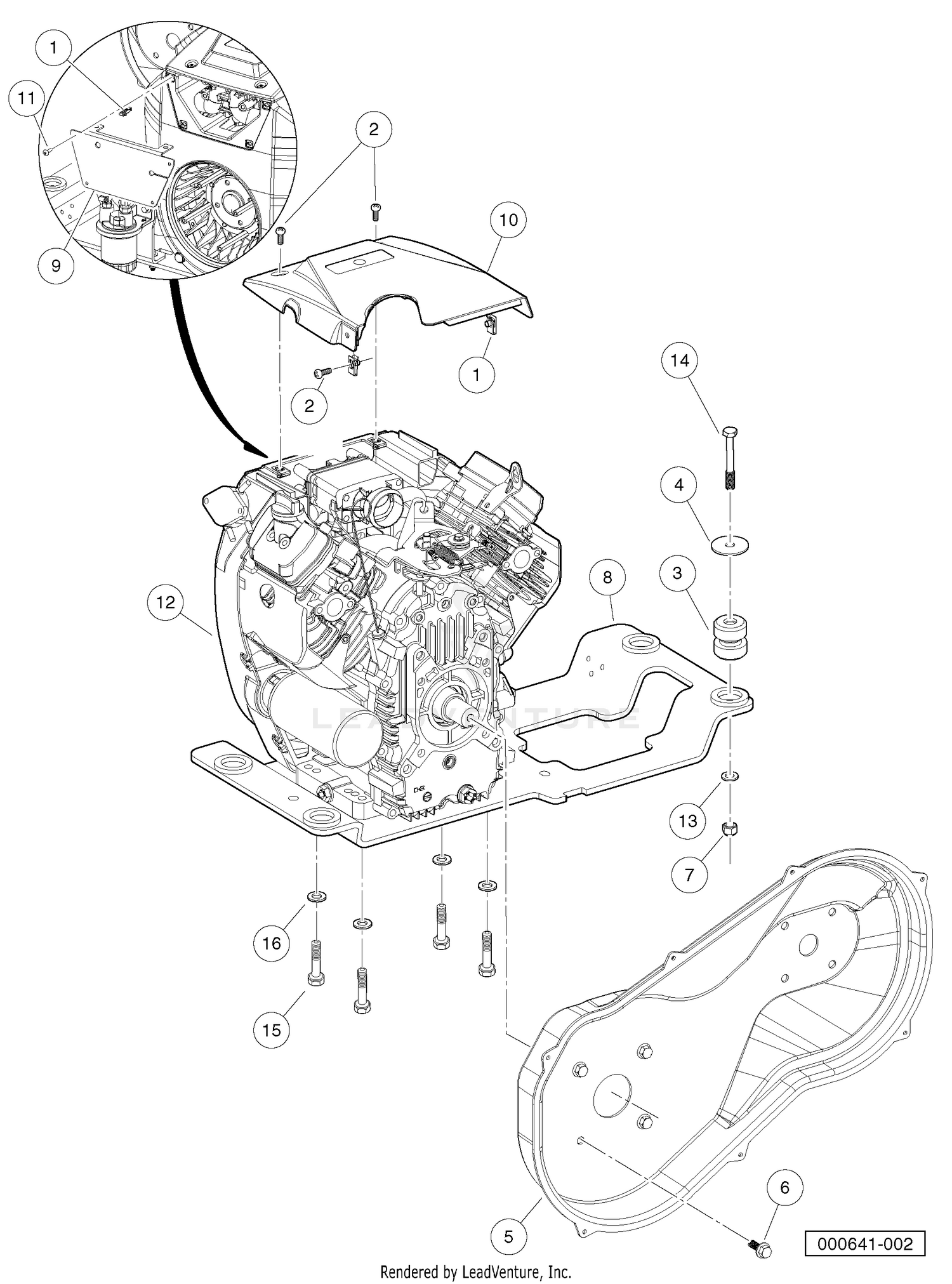 Kawasaki Fh680D Gasoline Engine Mounting