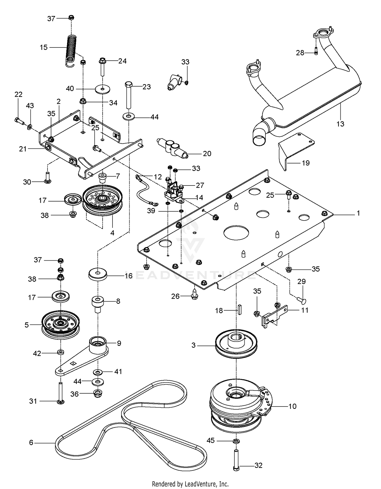 ENGINE MOUNTING, GUARDS & MUFFLER