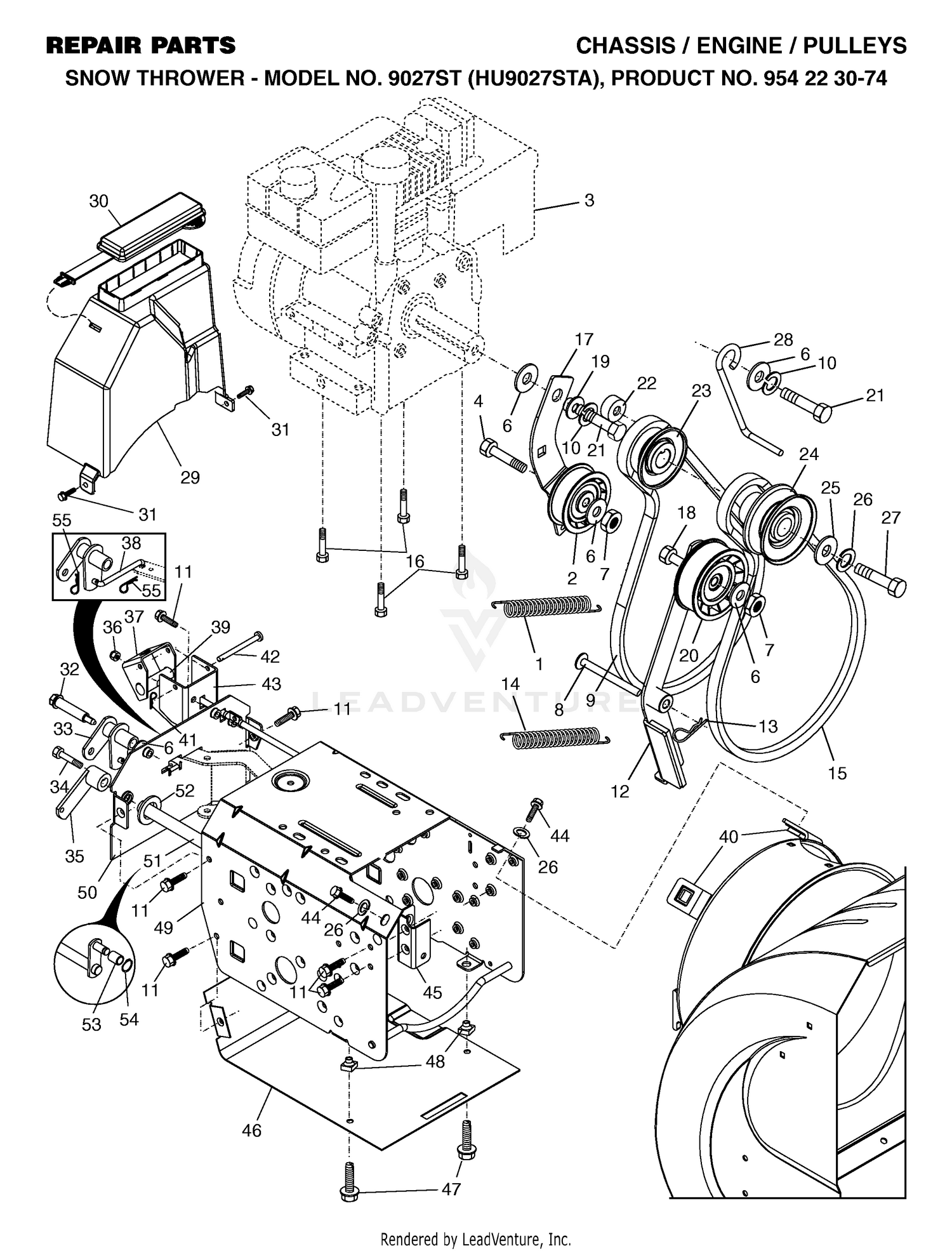 CHASSIS, ENGINE & PULLEYS