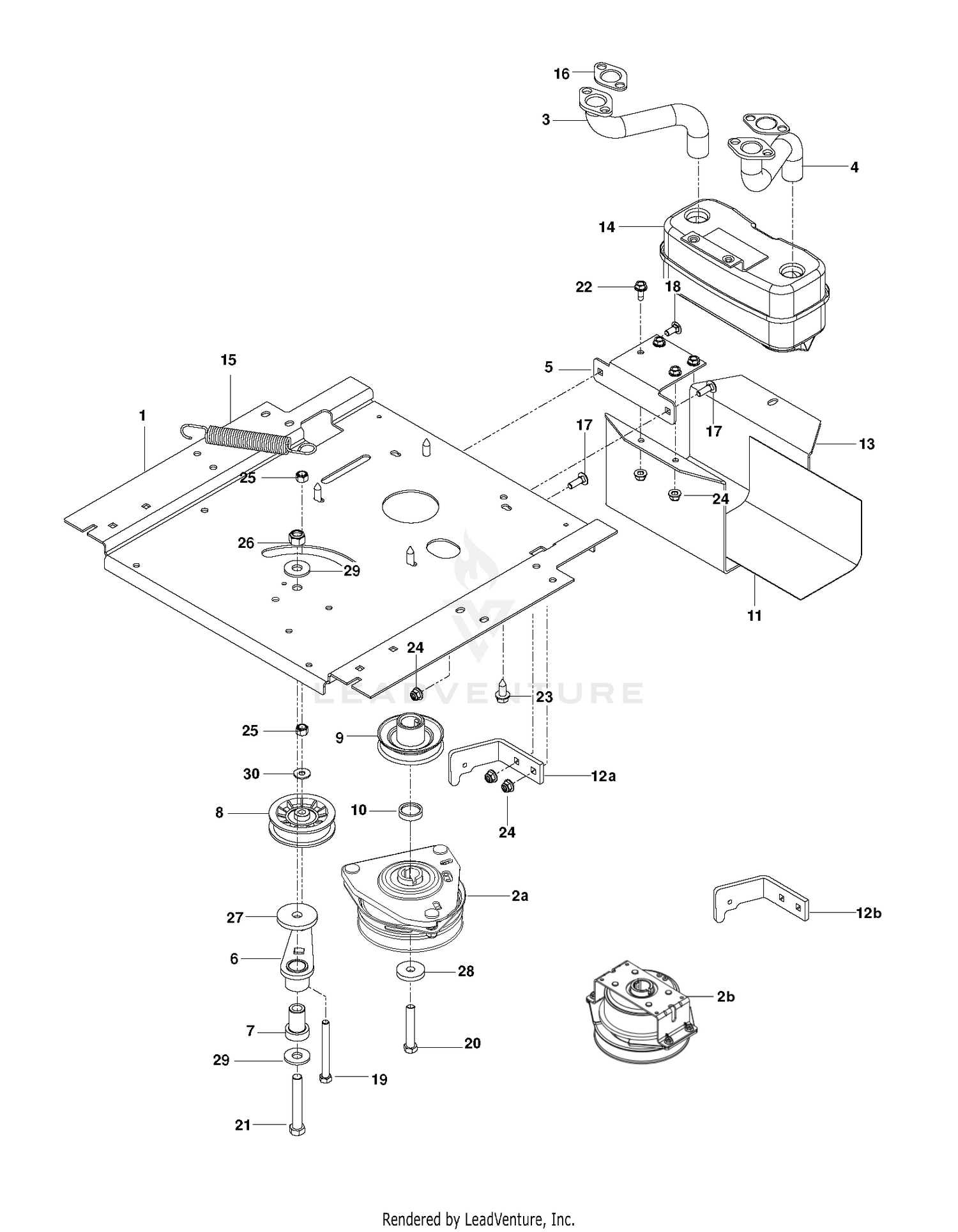 ENGINE MOUNTING, GUARDS & MUFFLER