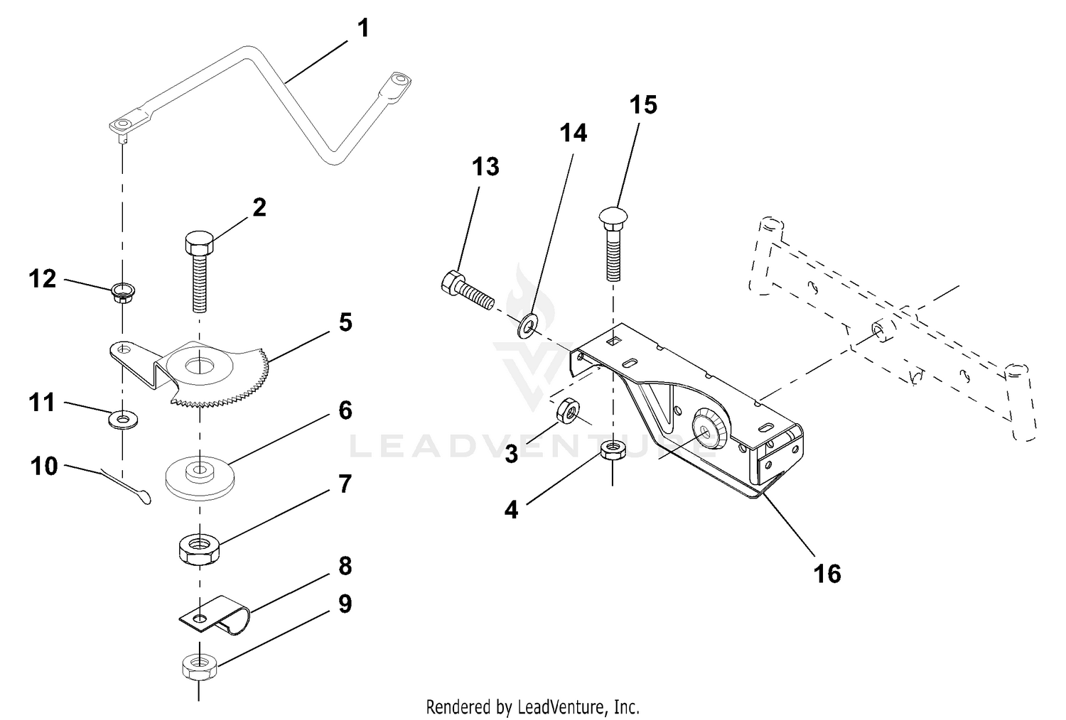 Sector Gear / Axle Support