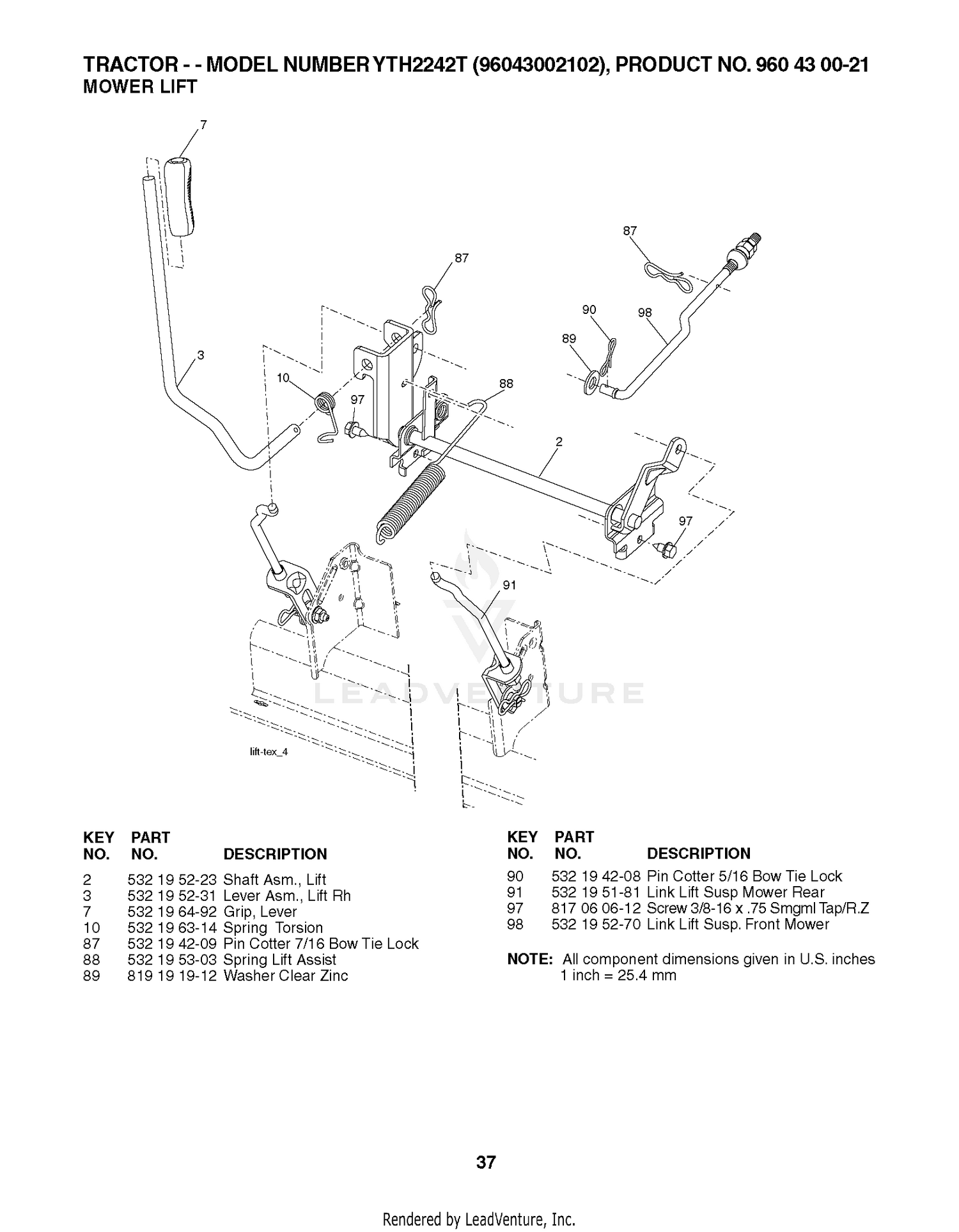 MOWER LIFT / DECK LIFT