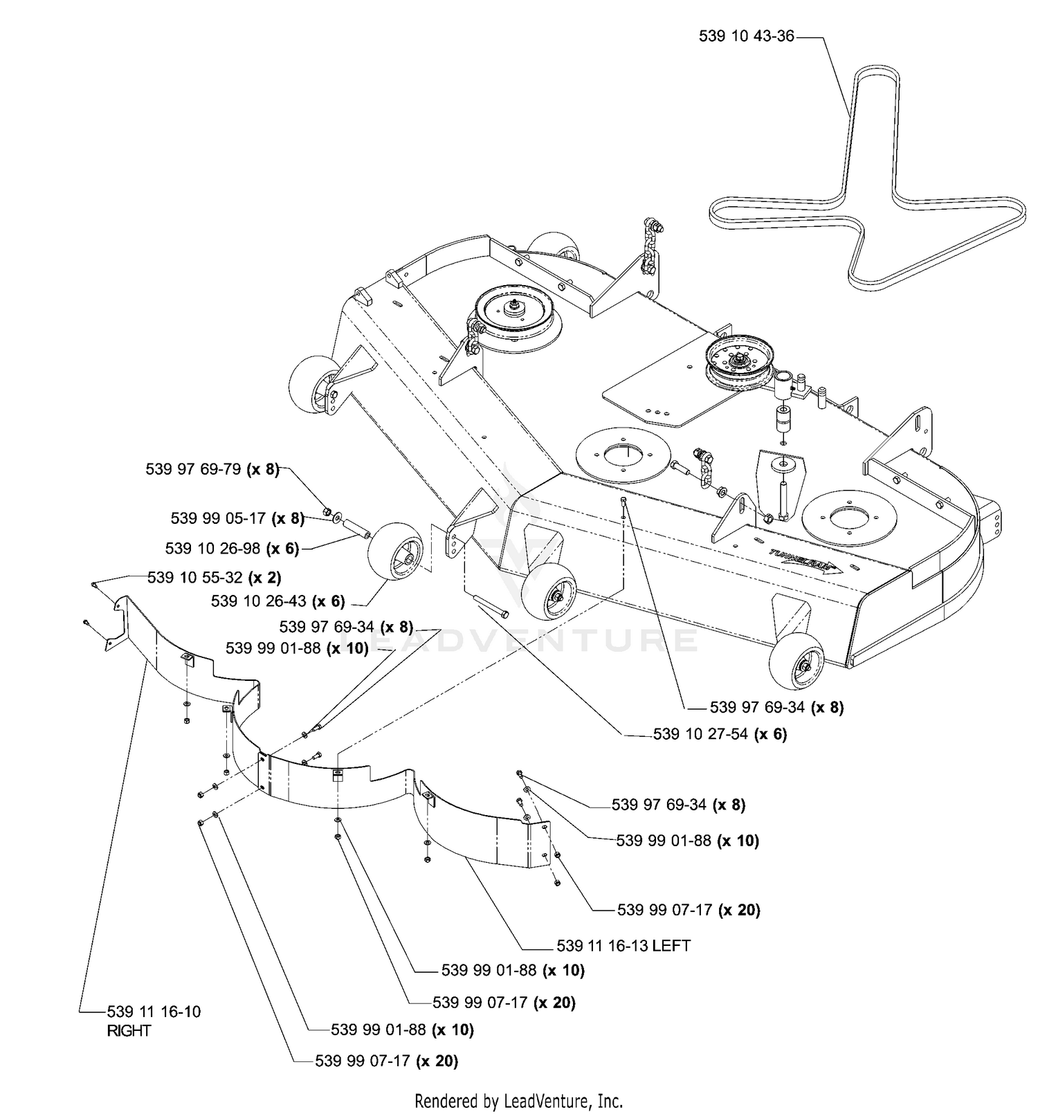 61" Front Deck Assembly (Part 2)