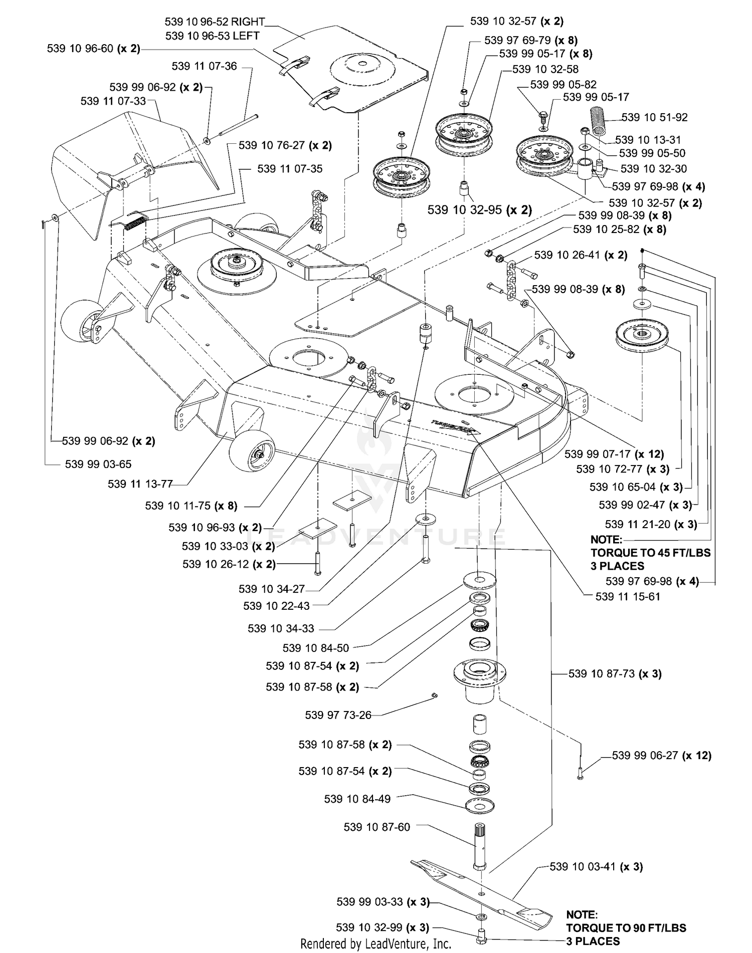 52" Front Deck Assembly (Part 1)