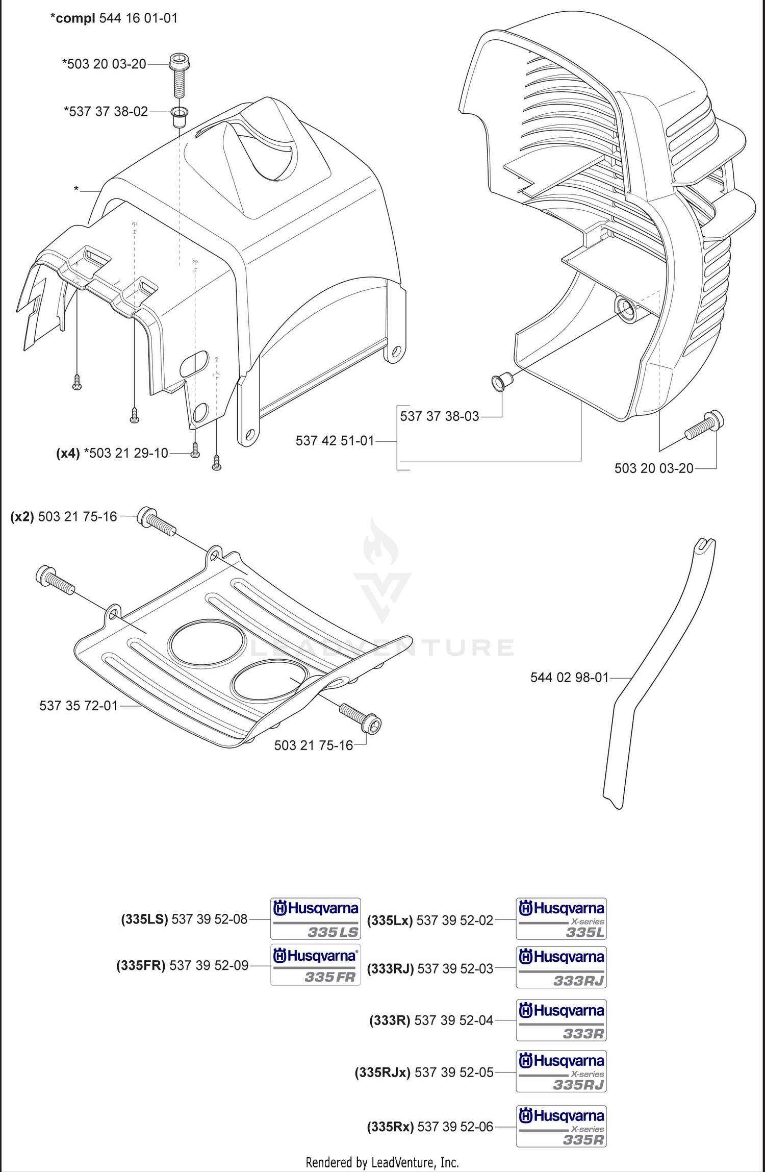 Top Cover / Muffler Guard / Bottom Plate
