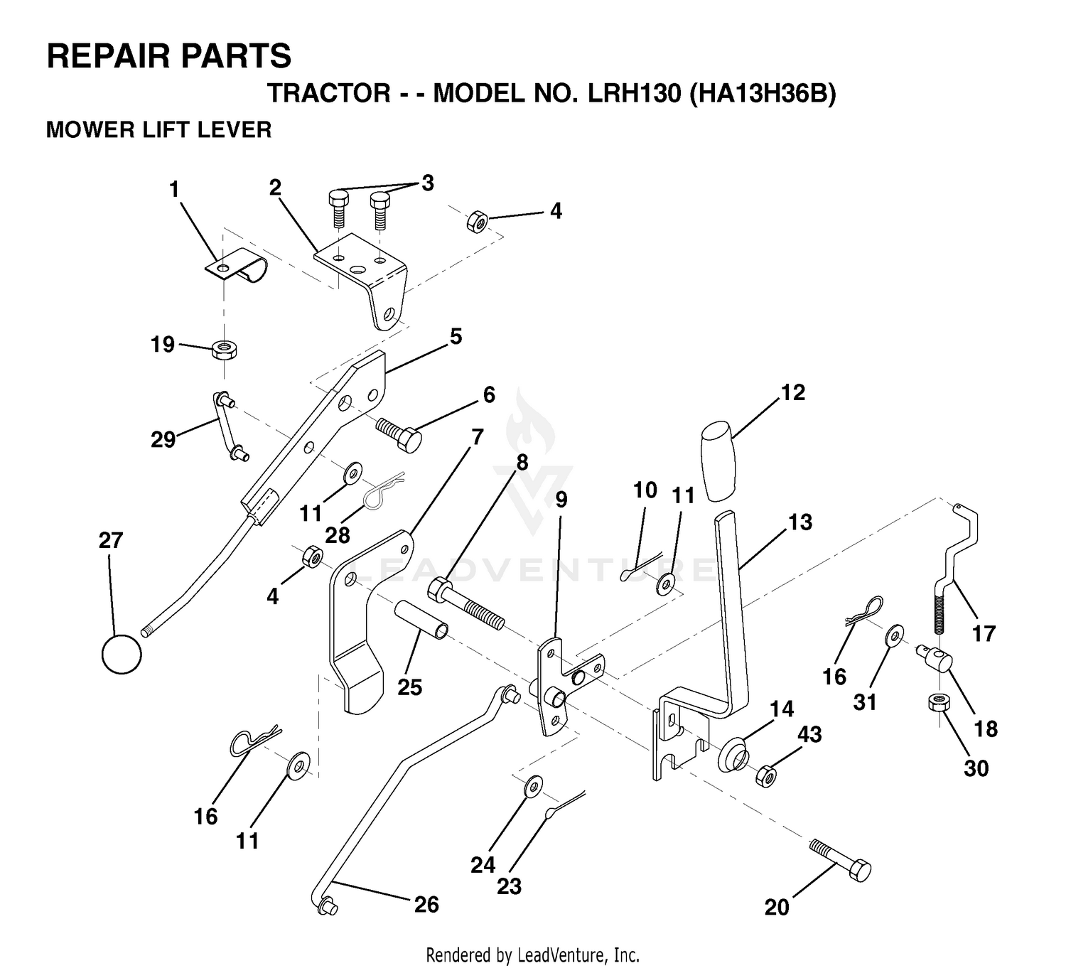 MOWER LIFT LEVER