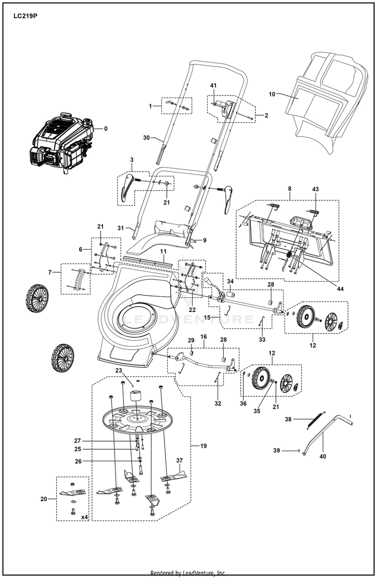 Husqvarna LC 219P - 970461001 (2020-03) Walk Behind Mower | Partswarehouse