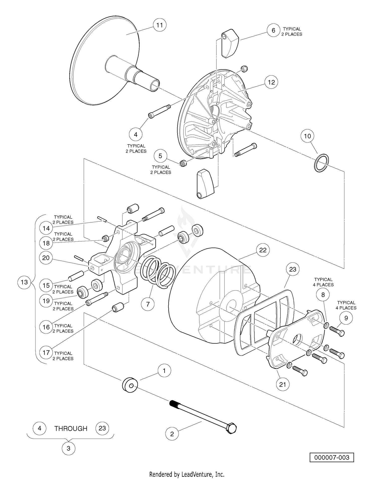 DRIVE CLUTCH - HONDA GASOLINE VEHICLES