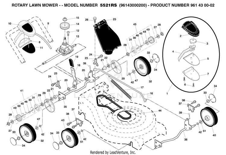 Husqvarna 5521 Rs - 96143000200 (2005-03) Walk Behind Mower 