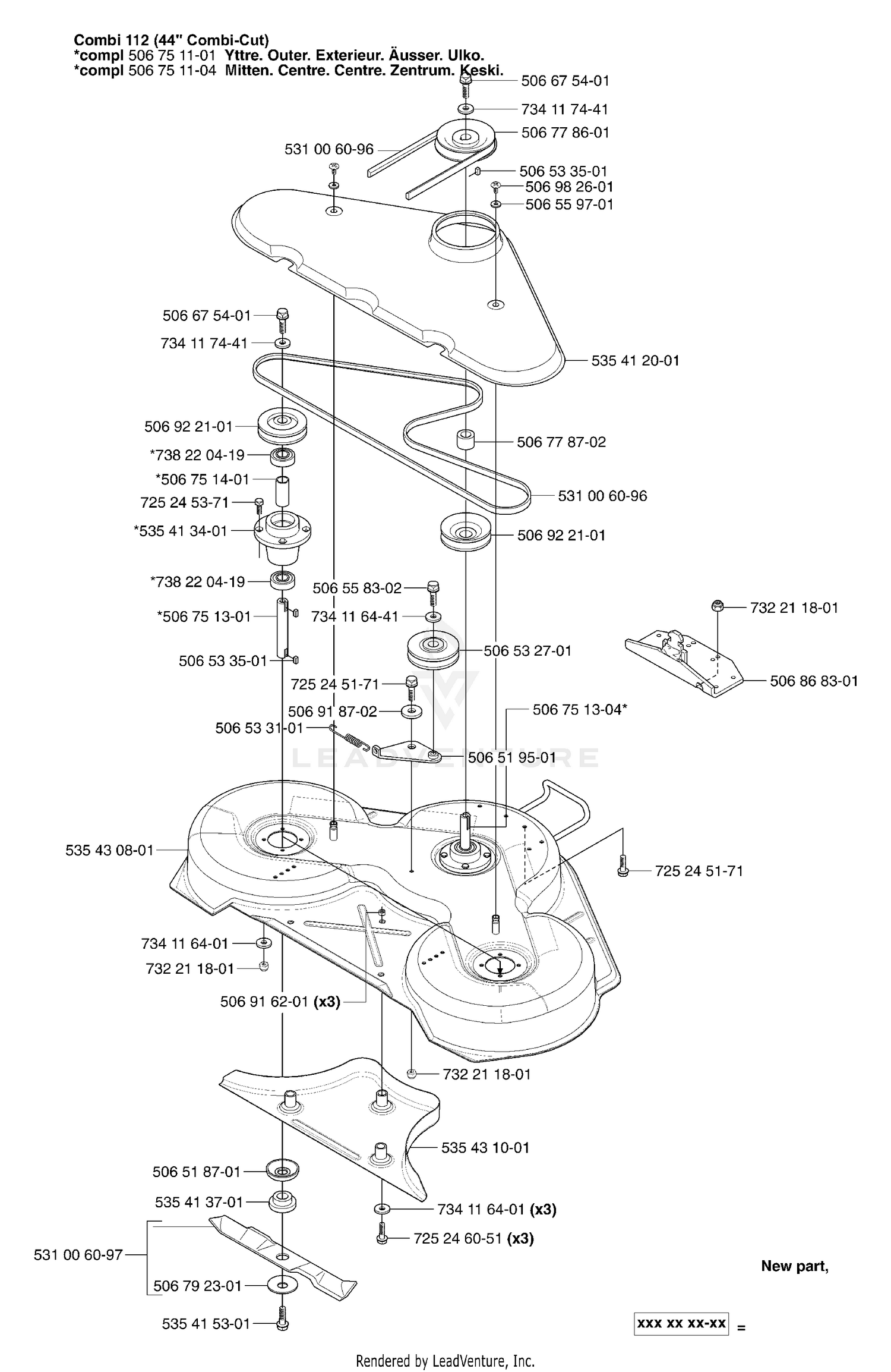 Deck Assy. 44" Combi-Cut