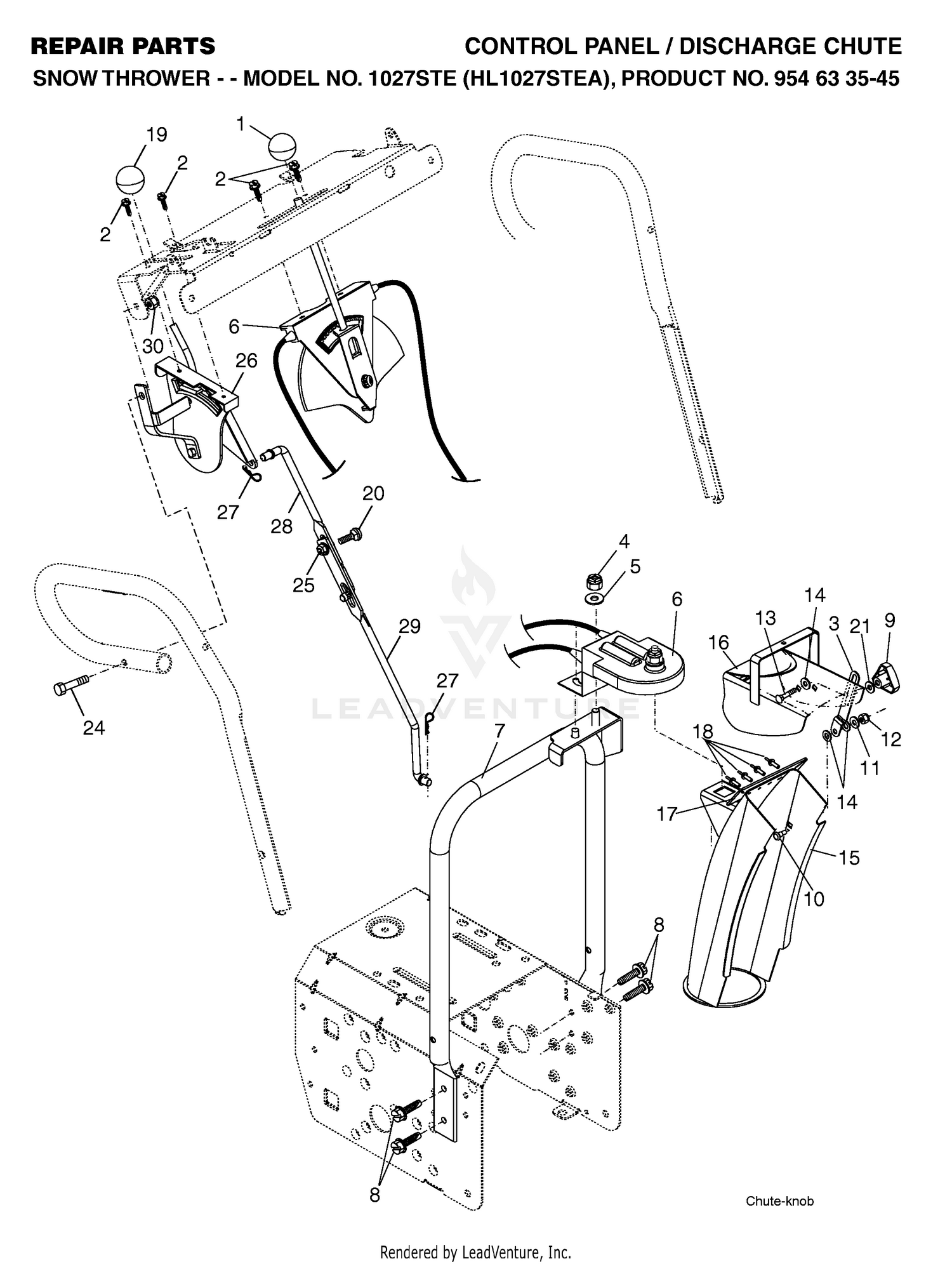 CONTROL PANEL & DISCHARGE CHUTE