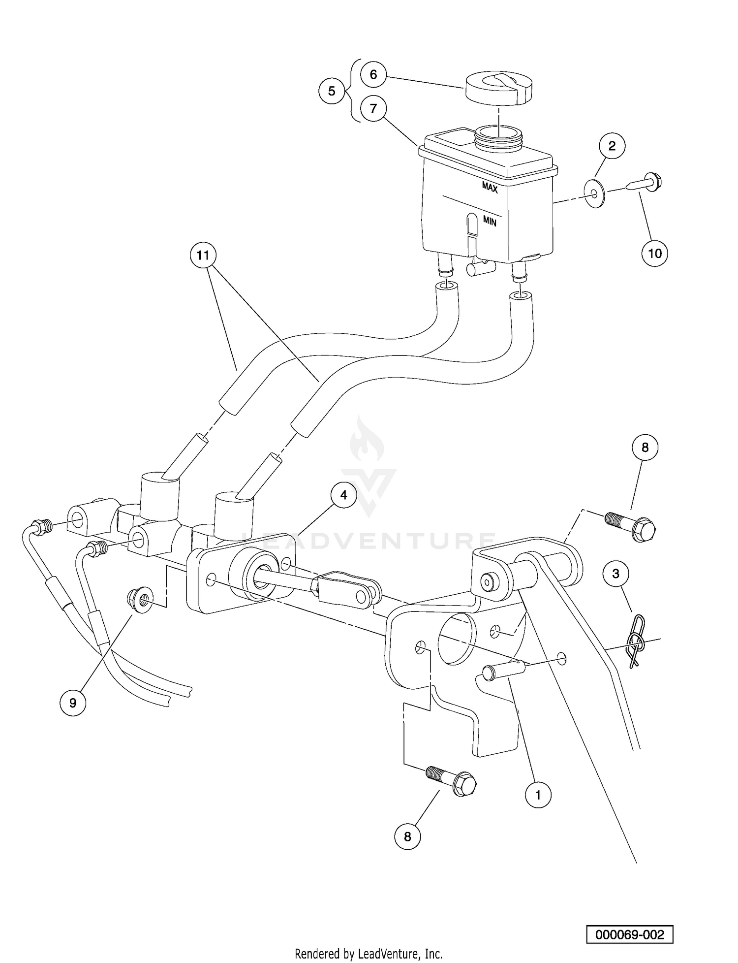 Master Cylinder with Remote Reservoir