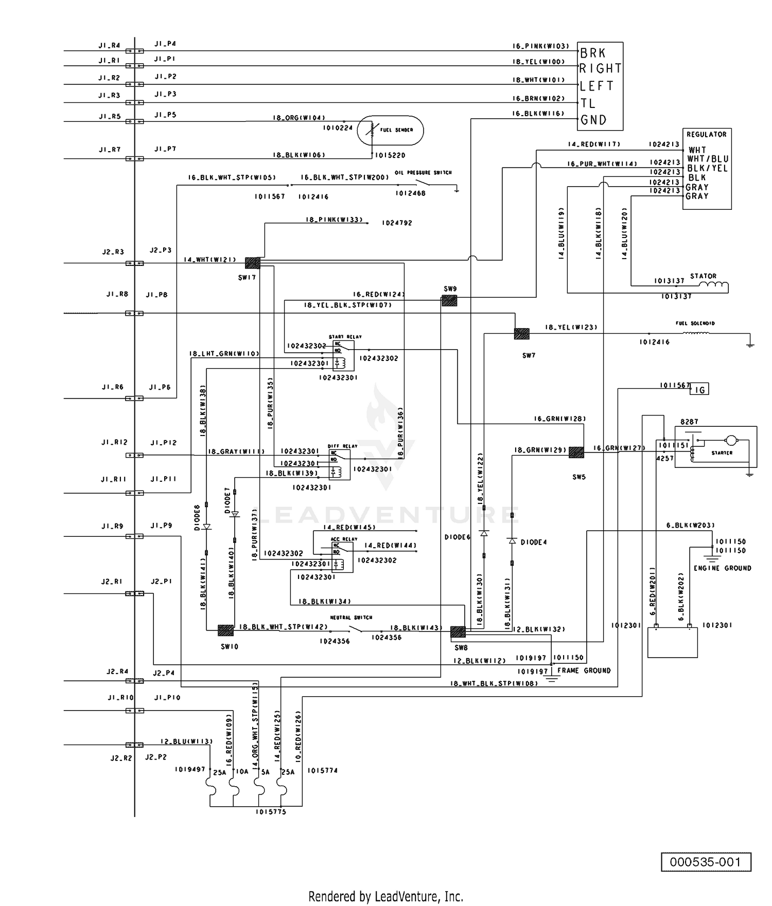 Wiring Gasoline Vehicle, Multi-Piece (Part B)