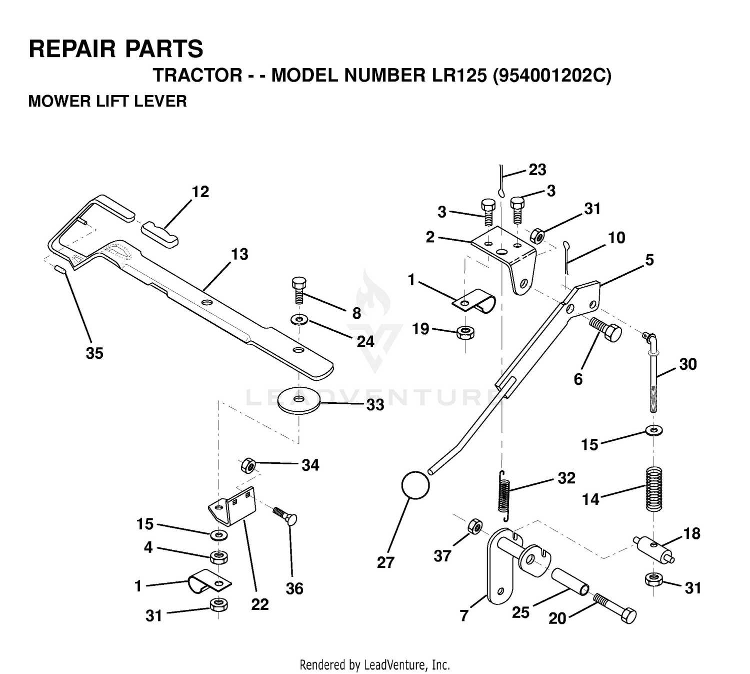 MOWER LIFT LEVER