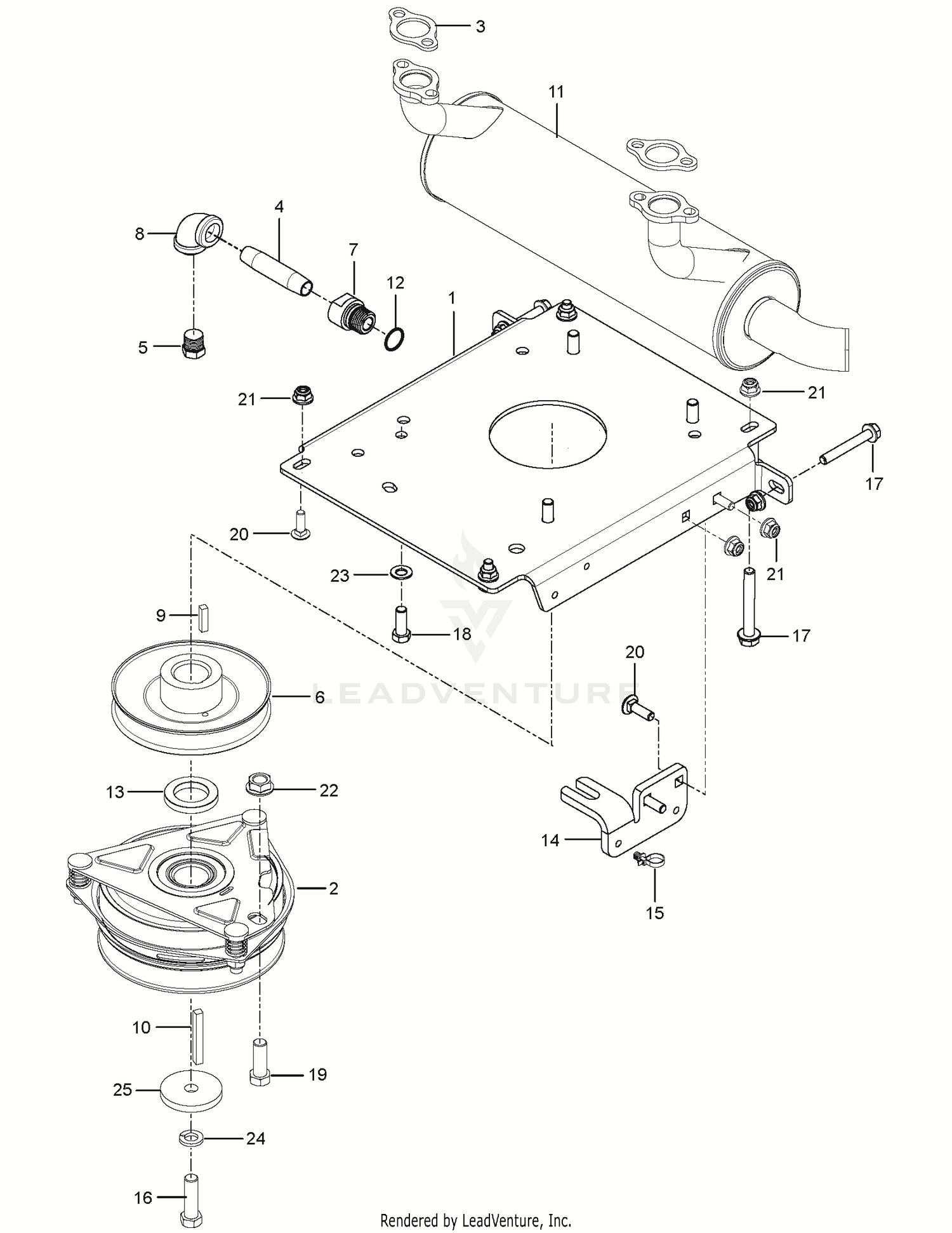 ENGINE MOUNTING, GUARDS & MUFFLER