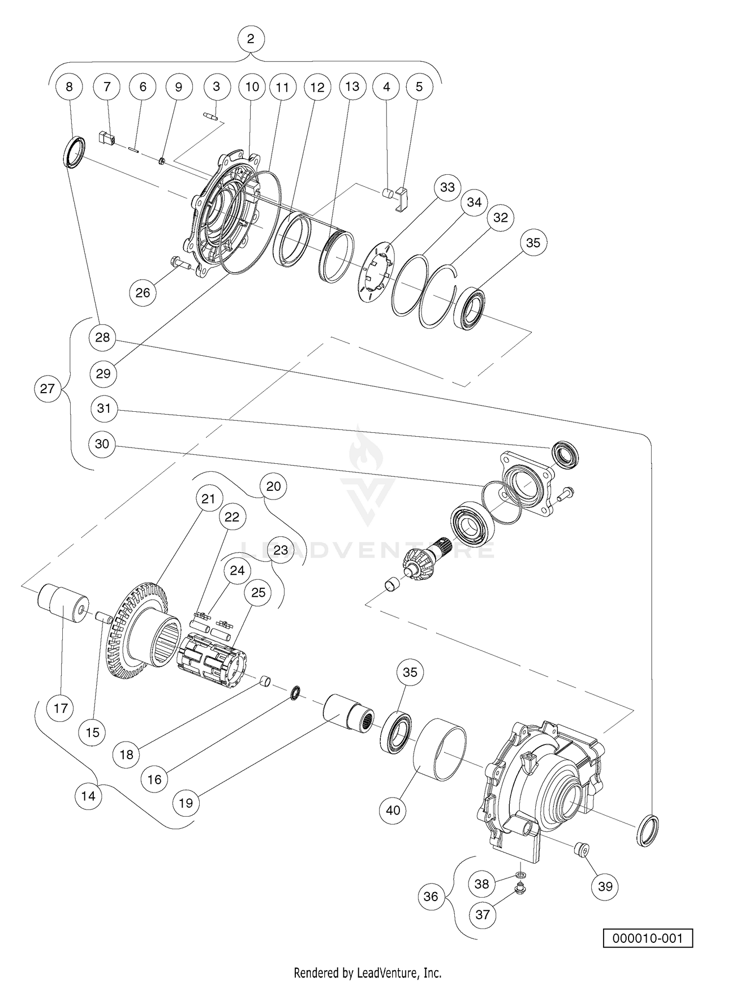 FRONT DIFFERENTIAL (OUTPUT COMPONENTS)