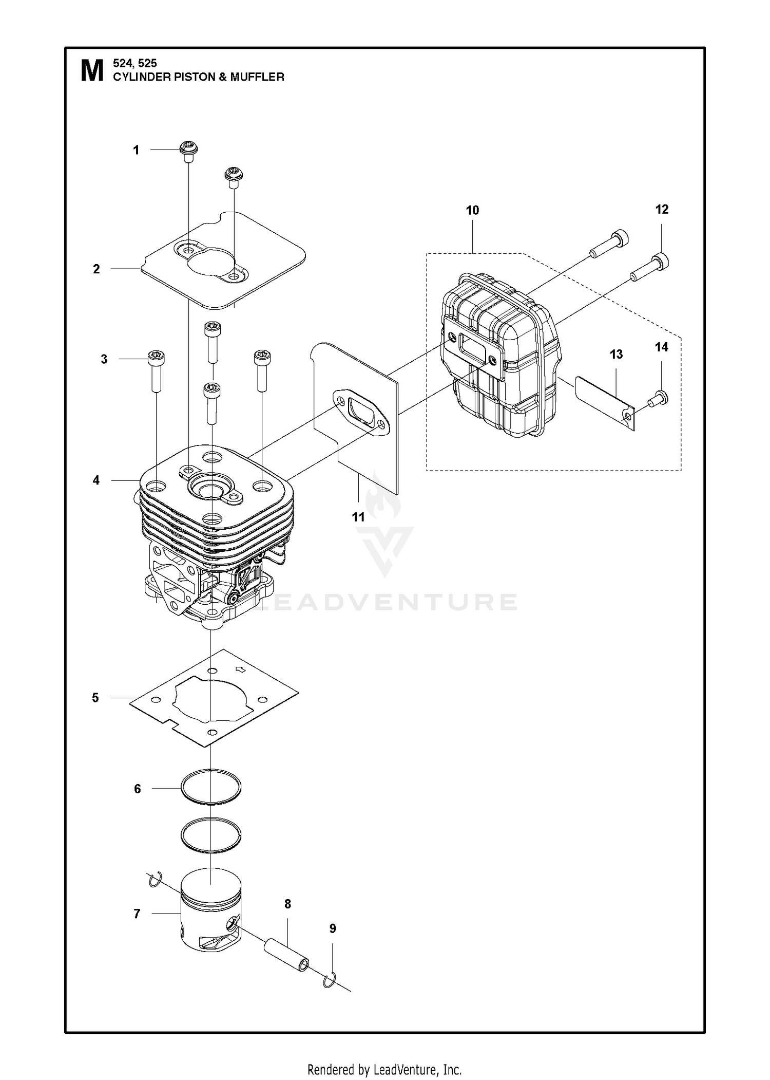 CYLINDER PISTON MUFFLER