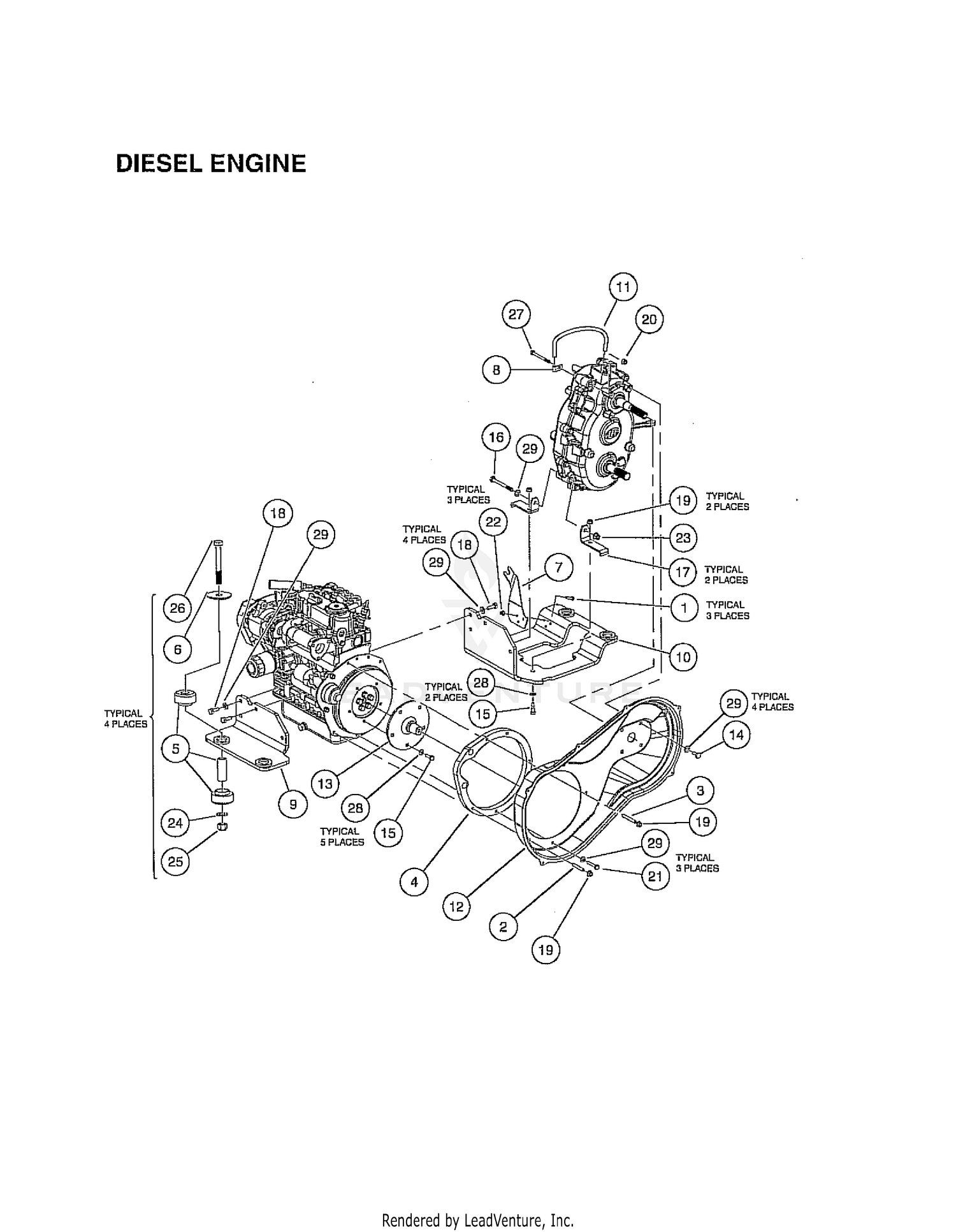 KUBOTA D722 DIESEL ENGINE MOUNTING