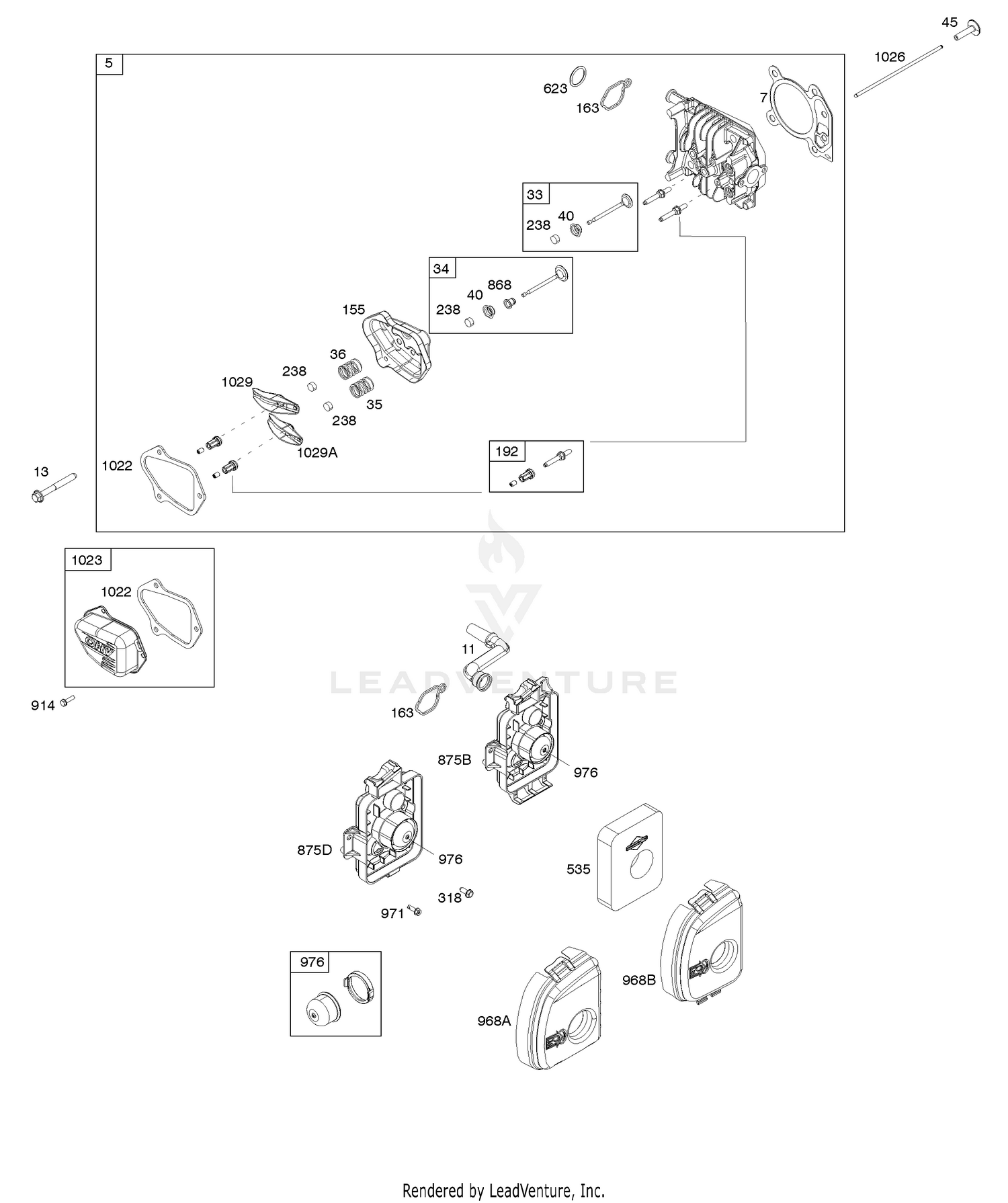 AIR CLEANER, CYLINDER HEAD, GASKET SET 15