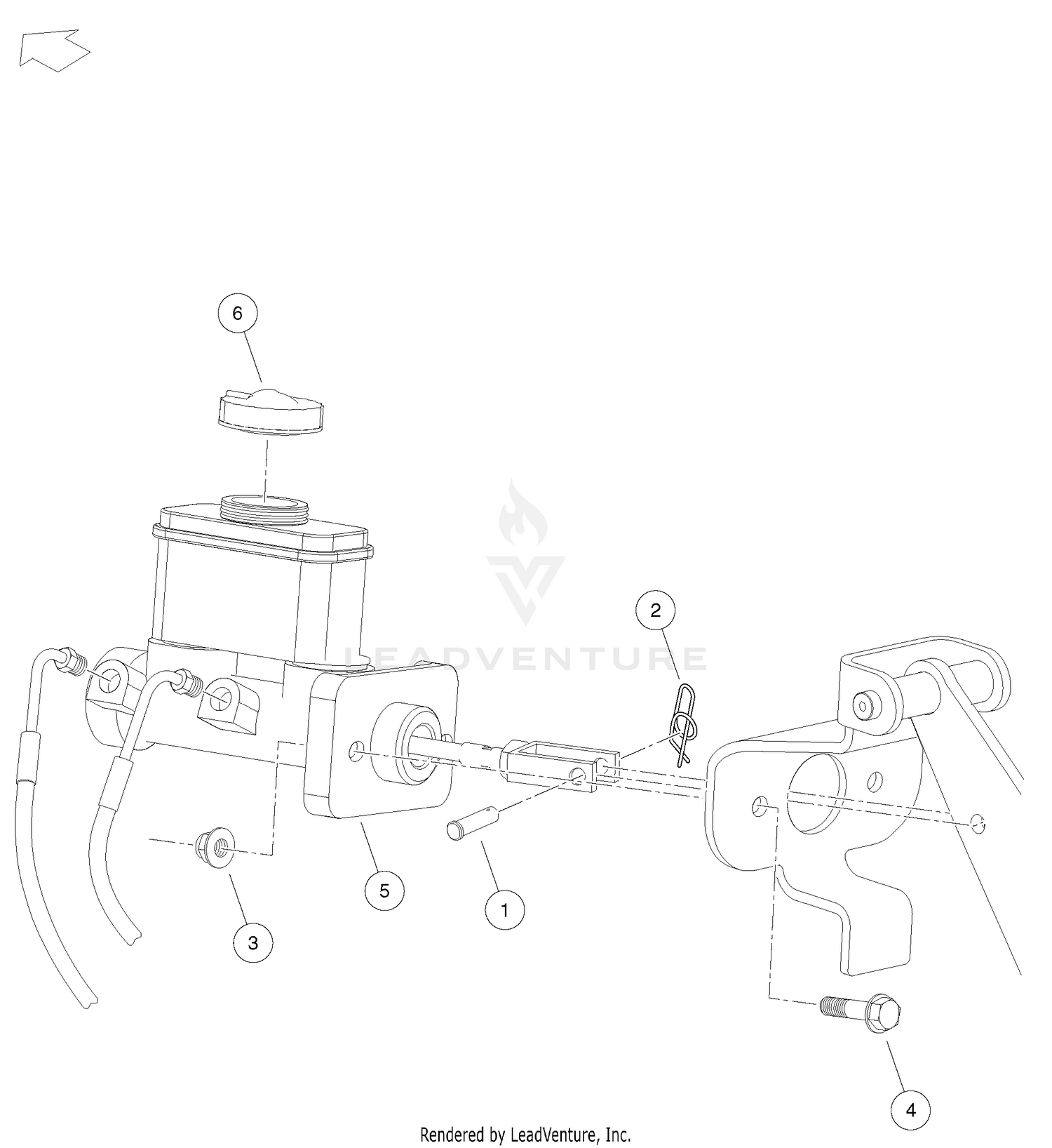 Master Cylinder with Integral Reservior