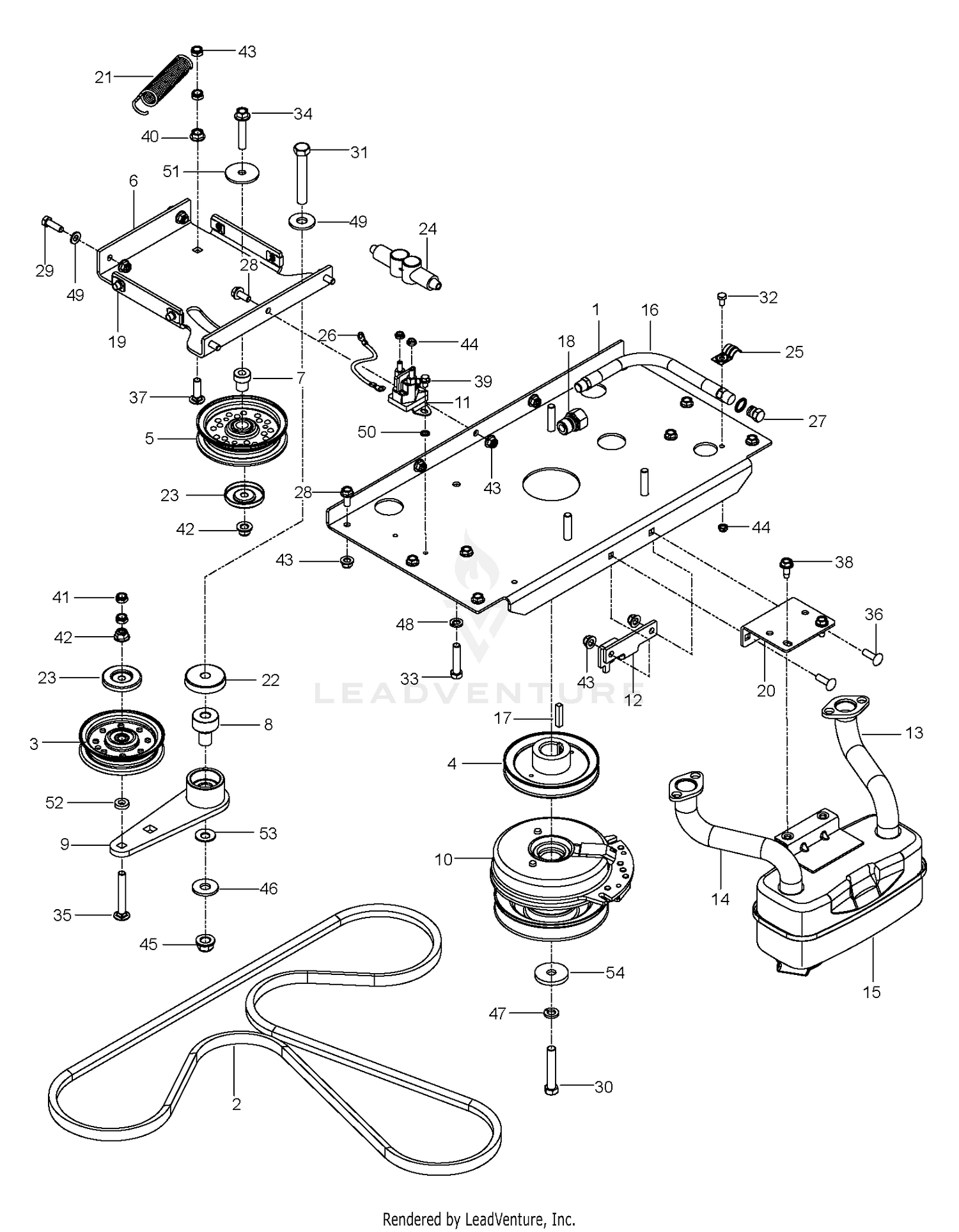 ENGINE MOUNTING, GUARDS & MUFFLER